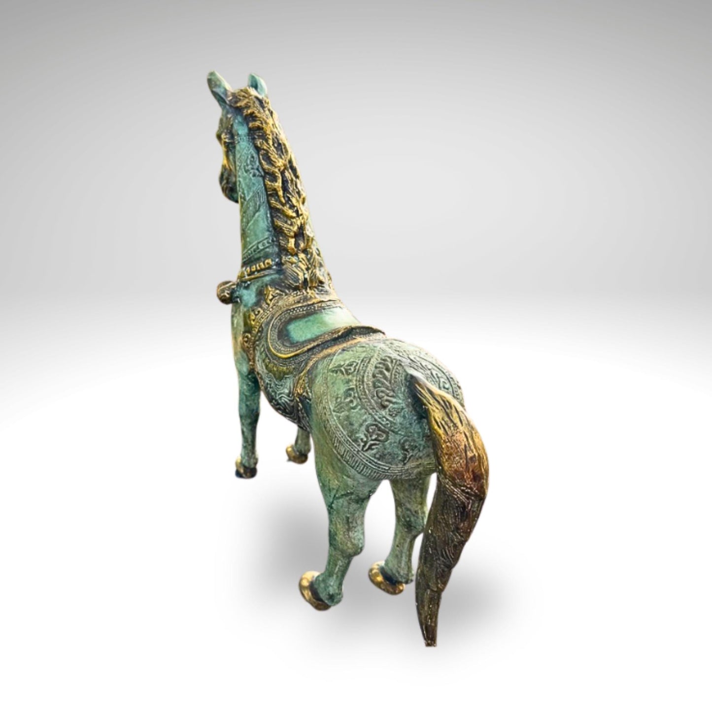 Horse Bronze Sculpture Statue Animal Lost Wax Cast Bronze Equestrian Decor