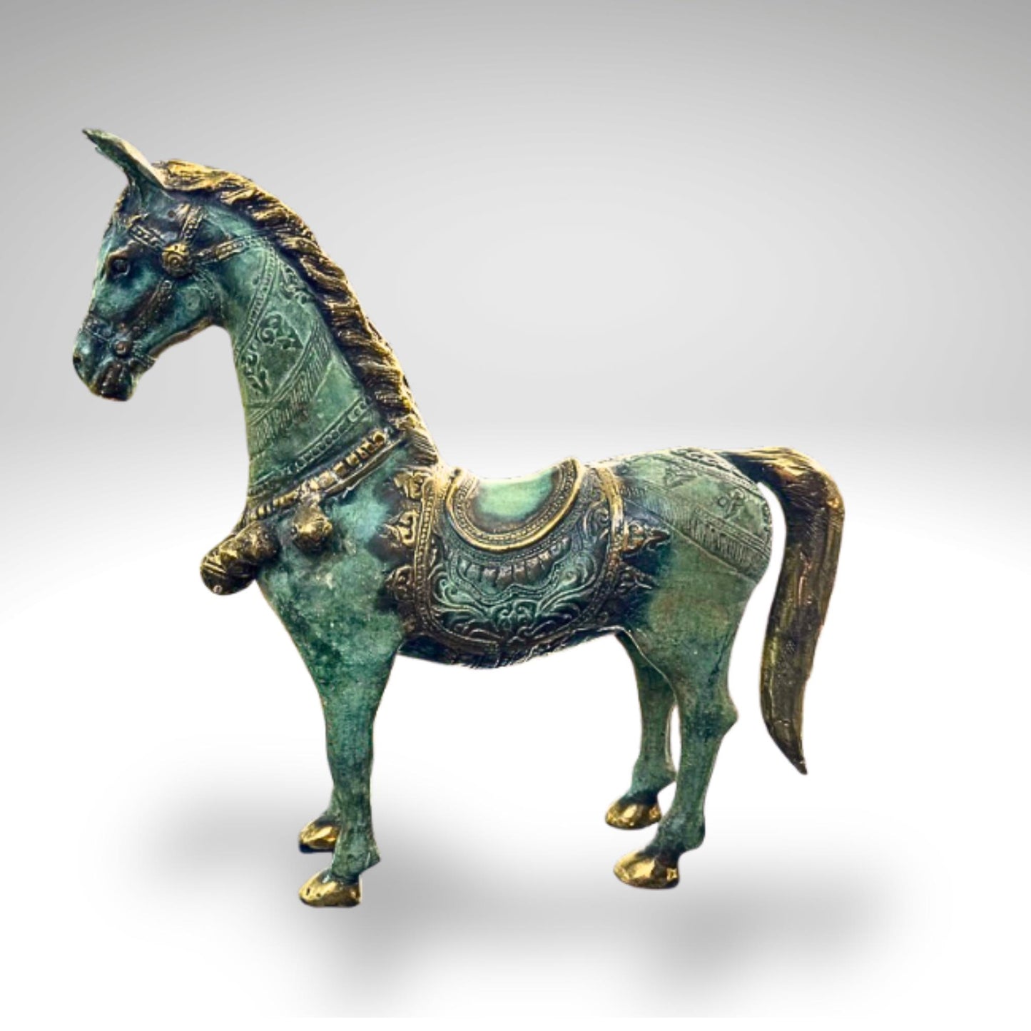 Horse Bronze Sculpture Statue Animal Lost Wax Cast Bronze Equestrian Decor
