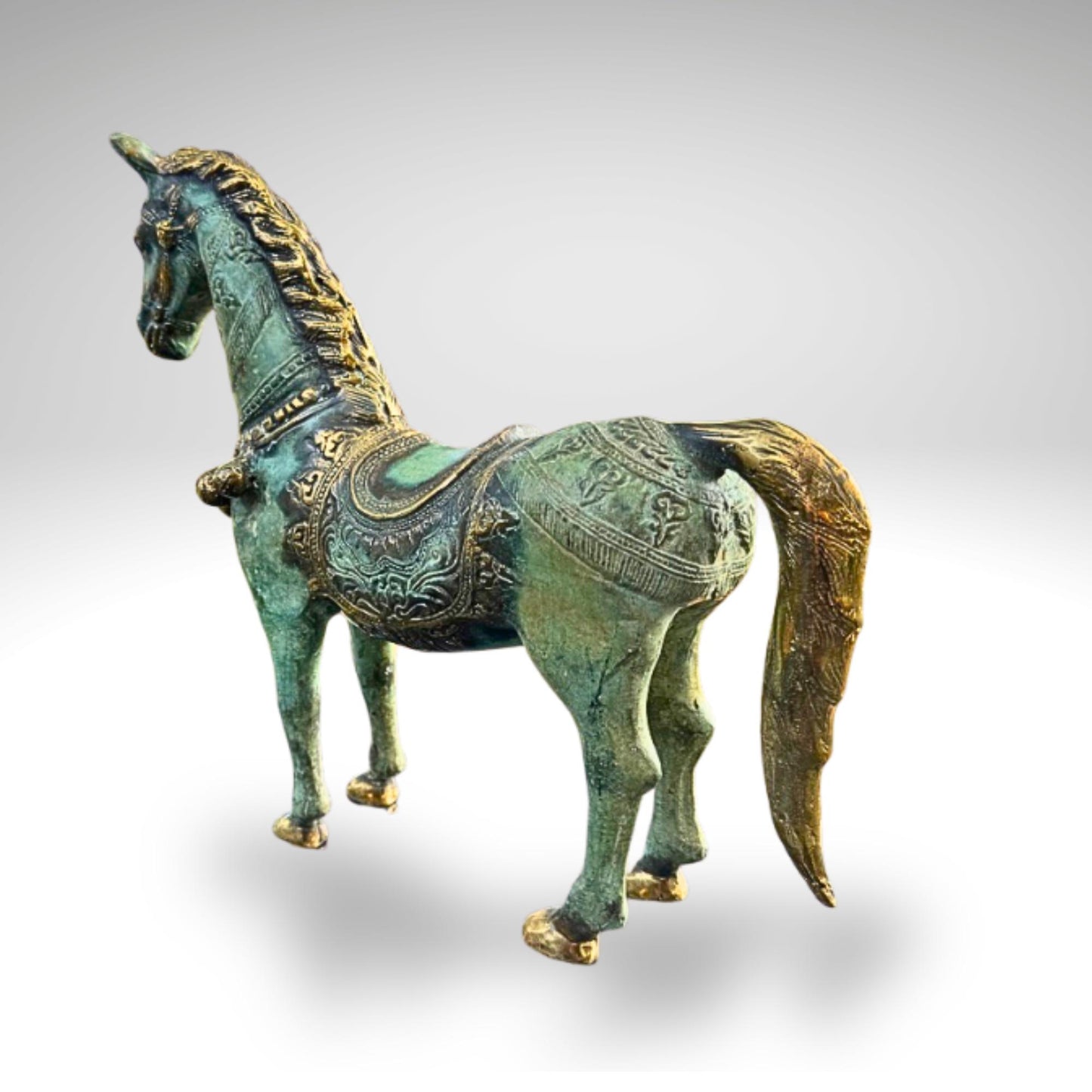 Horse Bronze Sculpture Statue Animal Lost Wax Cast Bronze Equestrian Decor