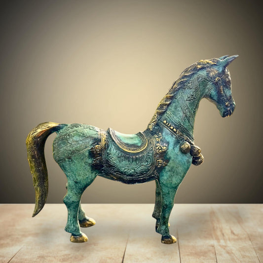 Horse Bronze Sculpture Statue Animal Lost Wax Cast Bronze Equestrian Decor - Acadia World Traders