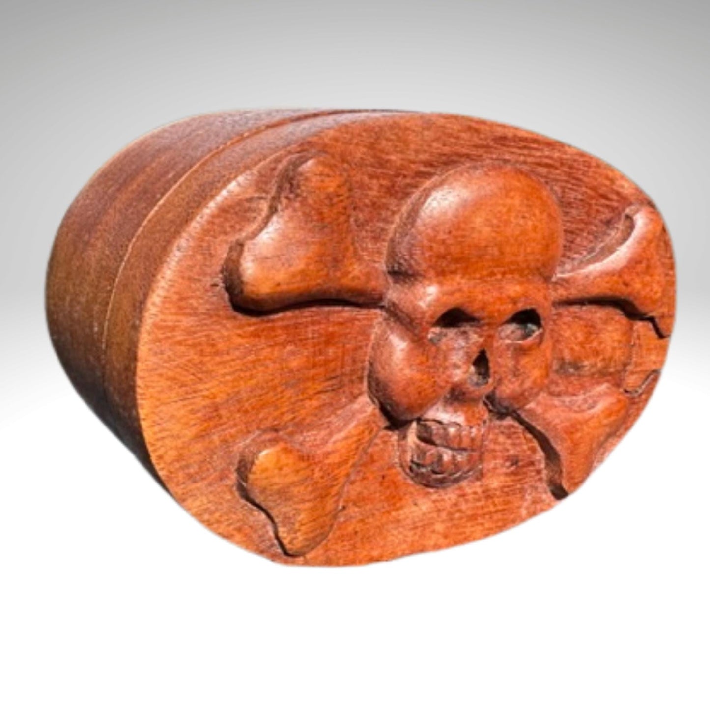 Hand Carved Skull Puzzle Box: Gothic Pirate Jolly Rogers Stash Box, Suar Wood Art