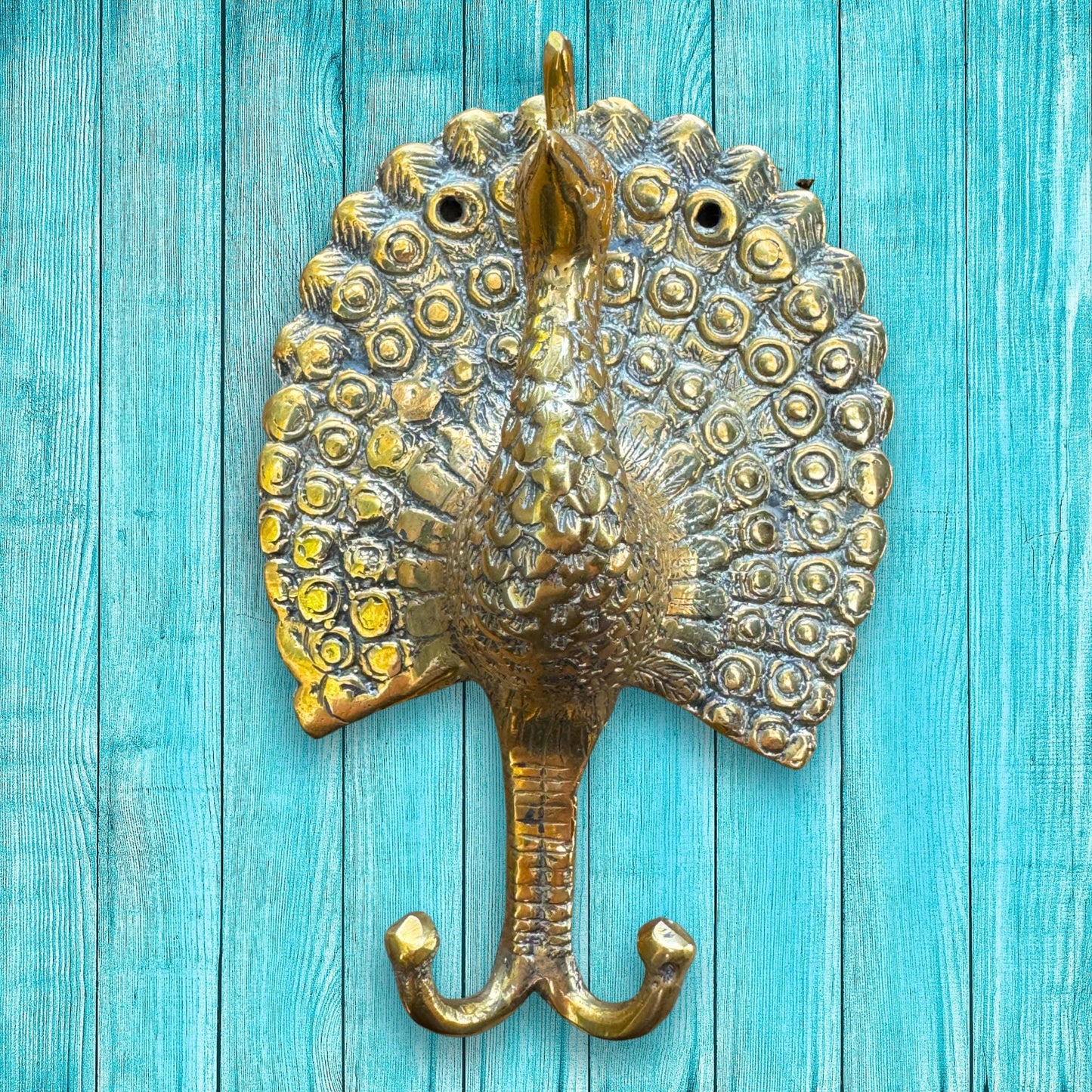 Peacock Bird wall hook Coat Hanger Genuine Bronze Boho Wall Decor