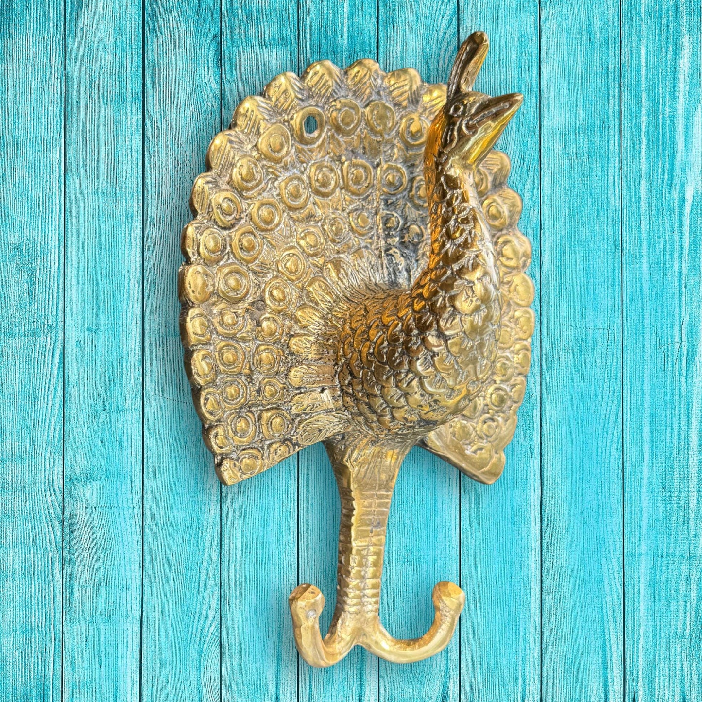 Peacock Bird wall hook Coat Hanger Genuine Bronze Boho Wall Decor