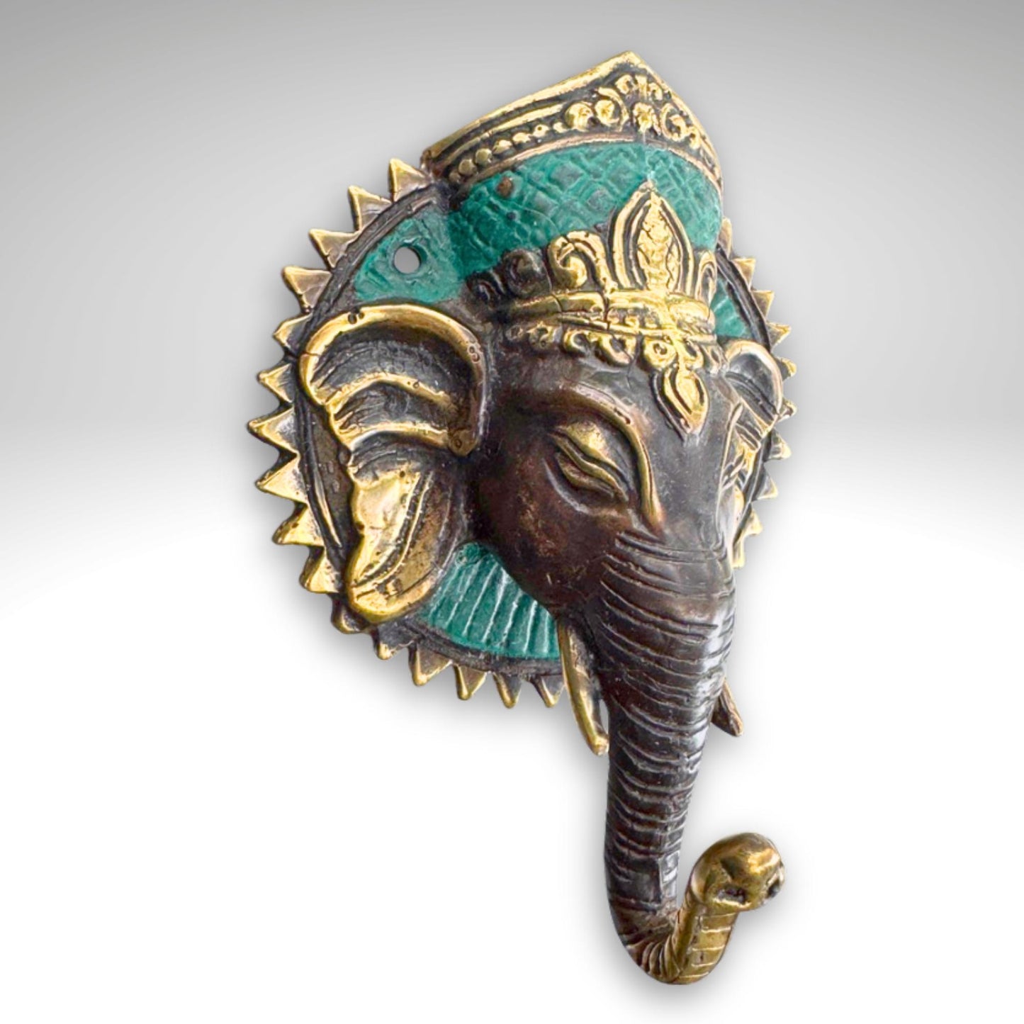 Bronze Ganesha Wall Hook: Balinese Hindu Art, Remover of Obstacles