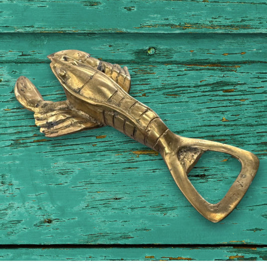 Bronze Maine Lobster Bottle Opener: Nautical Barware, Beach Cottage Decor