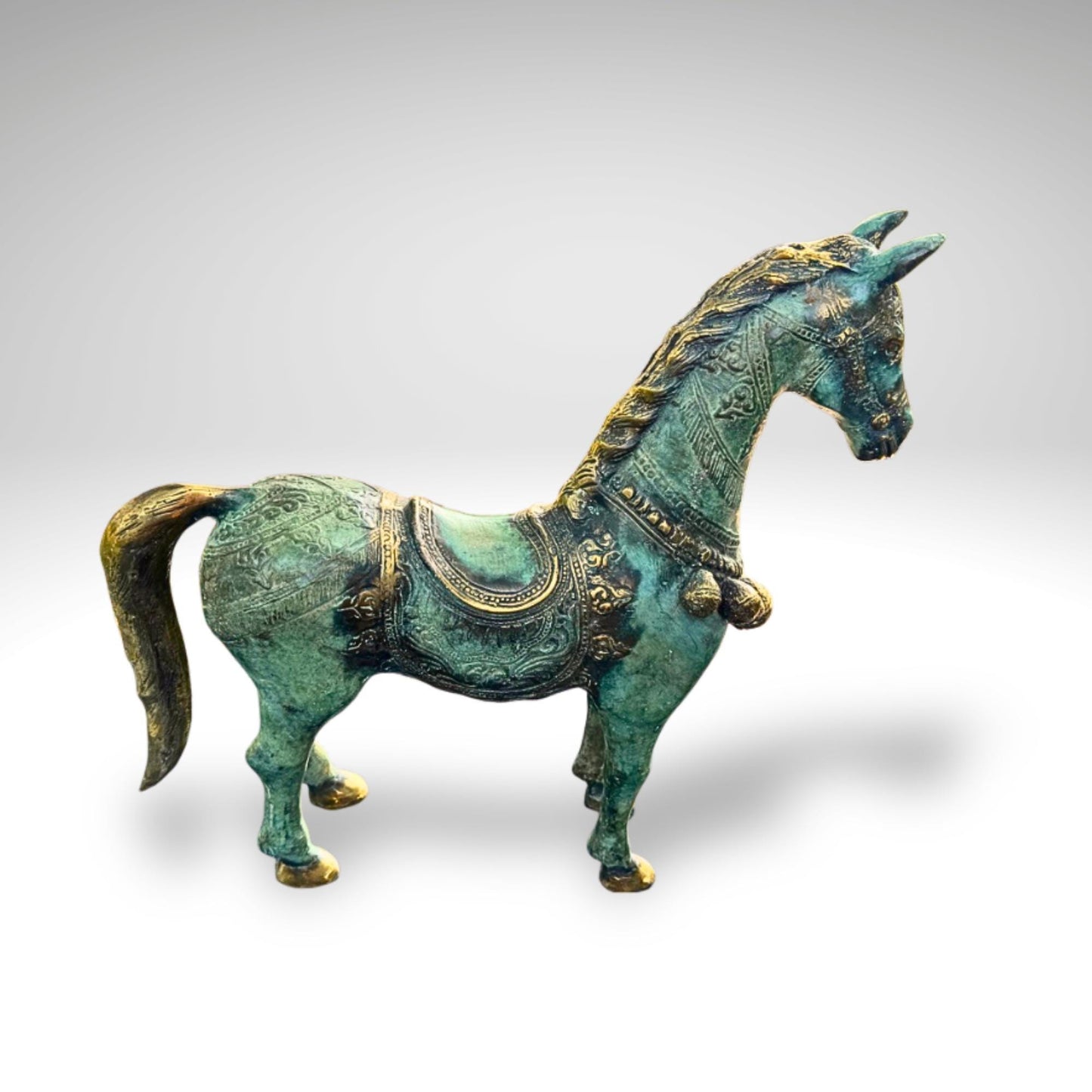 Horse Bronze Sculpture Statue Animal Lost Wax Cast Bronze Equestrian Decor