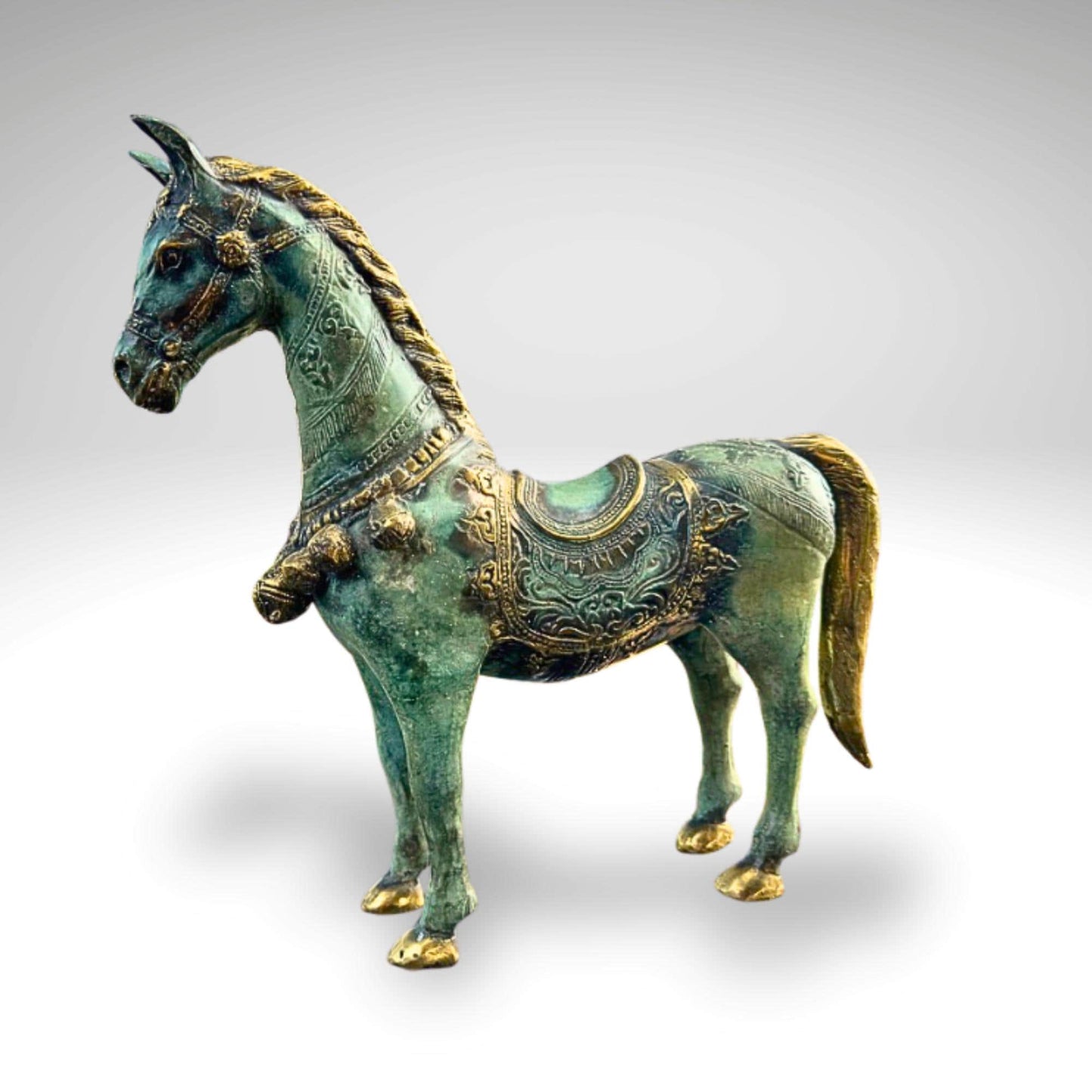 Horse Bronze Sculpture Statue Animal Lost Wax Cast Bronze Equestrian Decor
