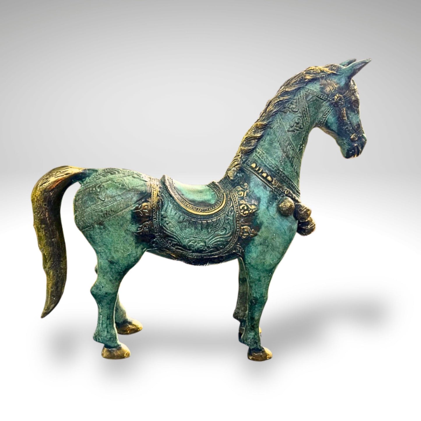 Horse Bronze Sculpture Statue Animal Lost Wax Cast Bronze Equestrian Decor