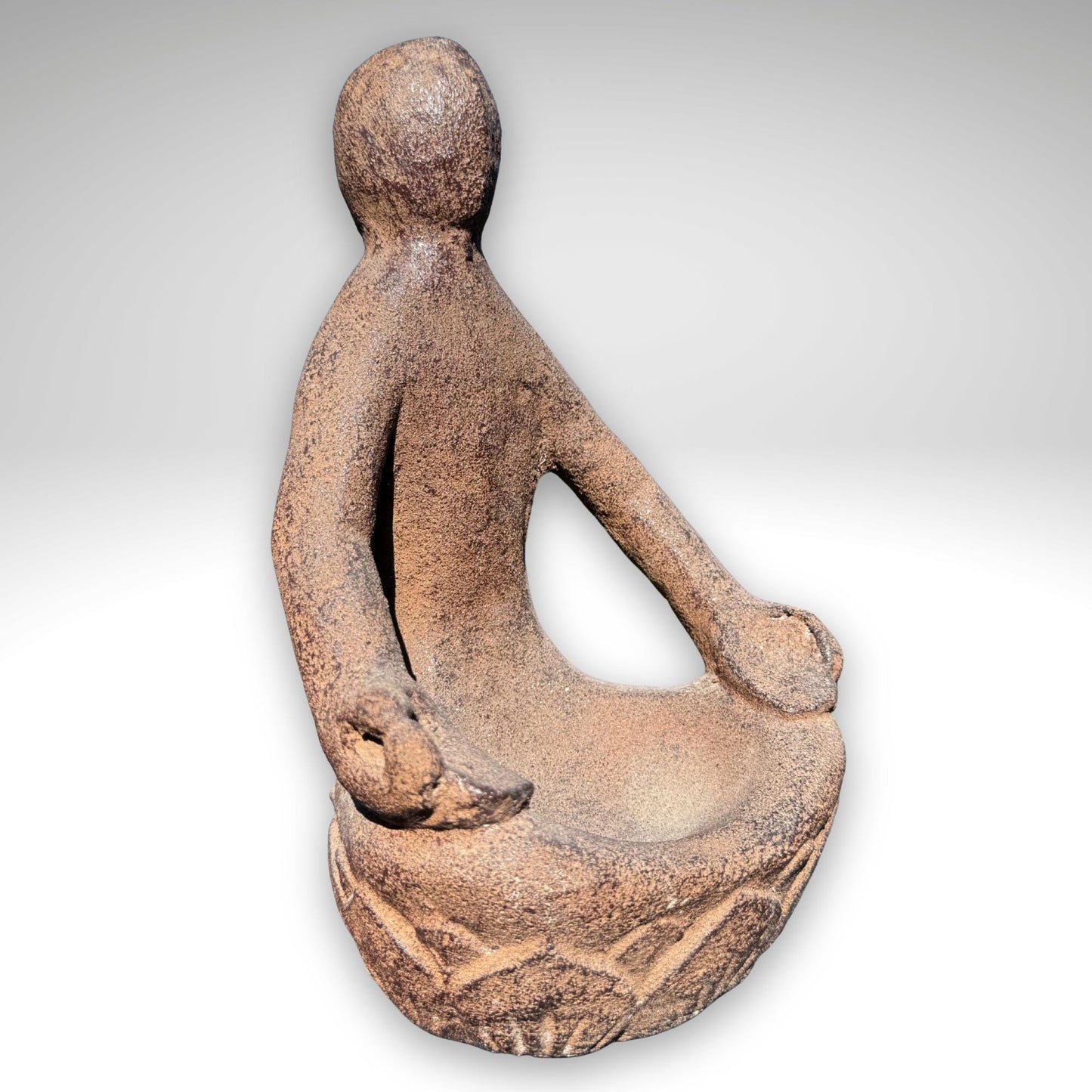 Gaia Goddess Garden Statue: Lava Stone Incense Smudge Dish - Bali Garden Art