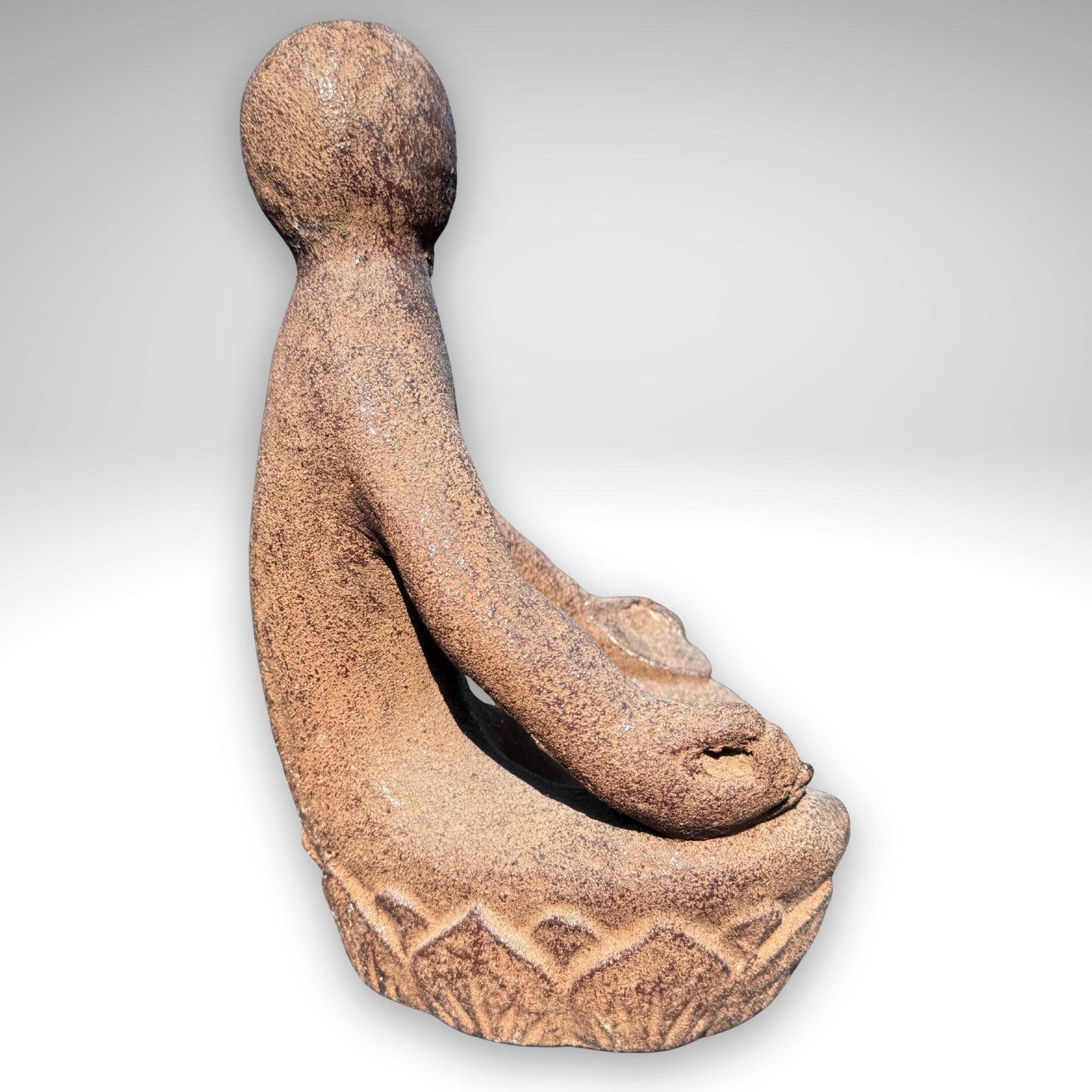 Gaia Goddess Garden Statue: Lava Stone Incense Smudge Dish - Bali Garden Art