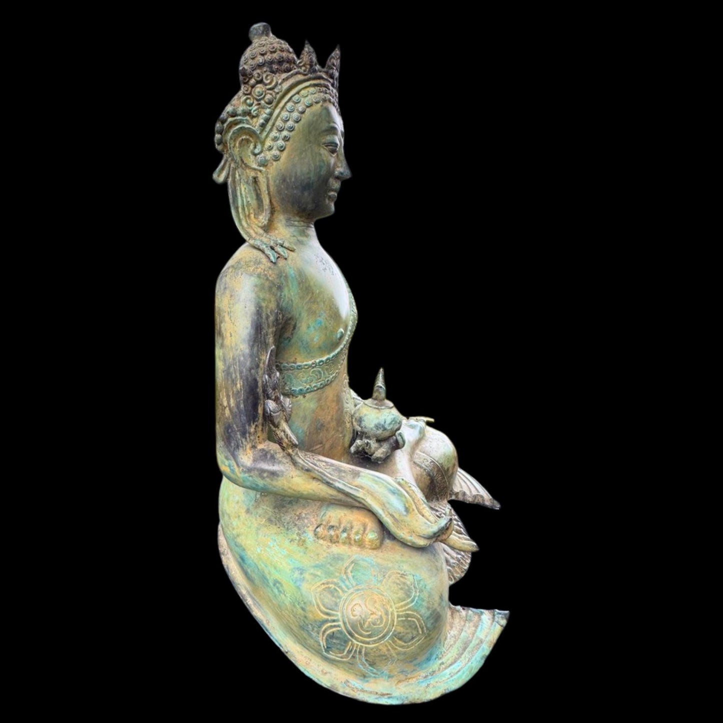 Bronze Medicine Buddha Bhaisajyaguru Statue Handmade Lost Wax Cast sculpture Balinese Art