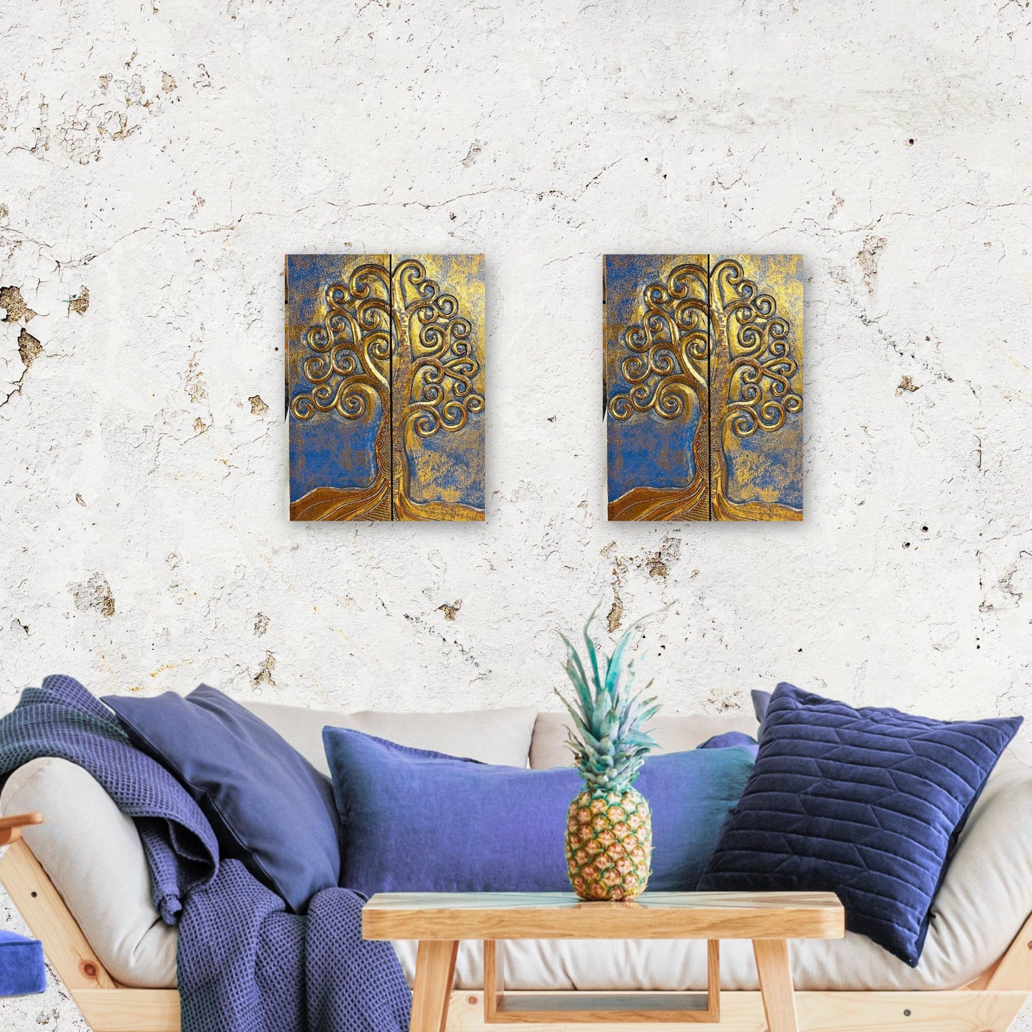 Hand Carved Tree of Life Wood Wall Art: Balinese Boho Decor
