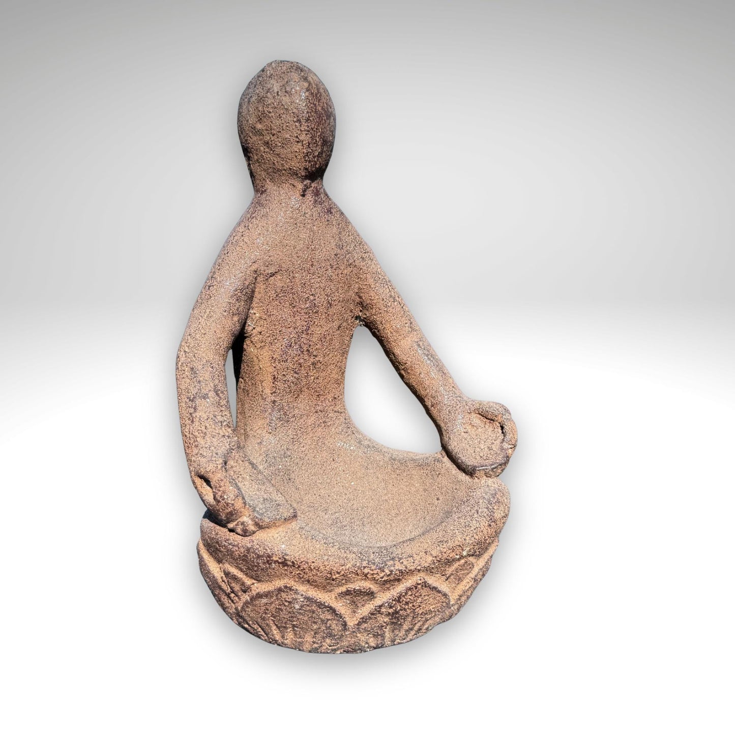 Gaia Goddess Garden Statue: Lava Stone Incense Smudge Dish - Bali Garden Art