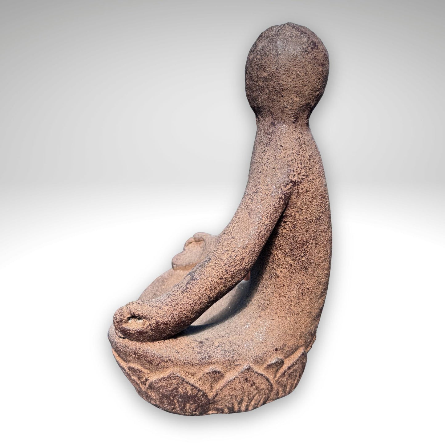Gaia Goddess Garden Statue: Lava Stone Incense Smudge Dish - Bali Garden Art