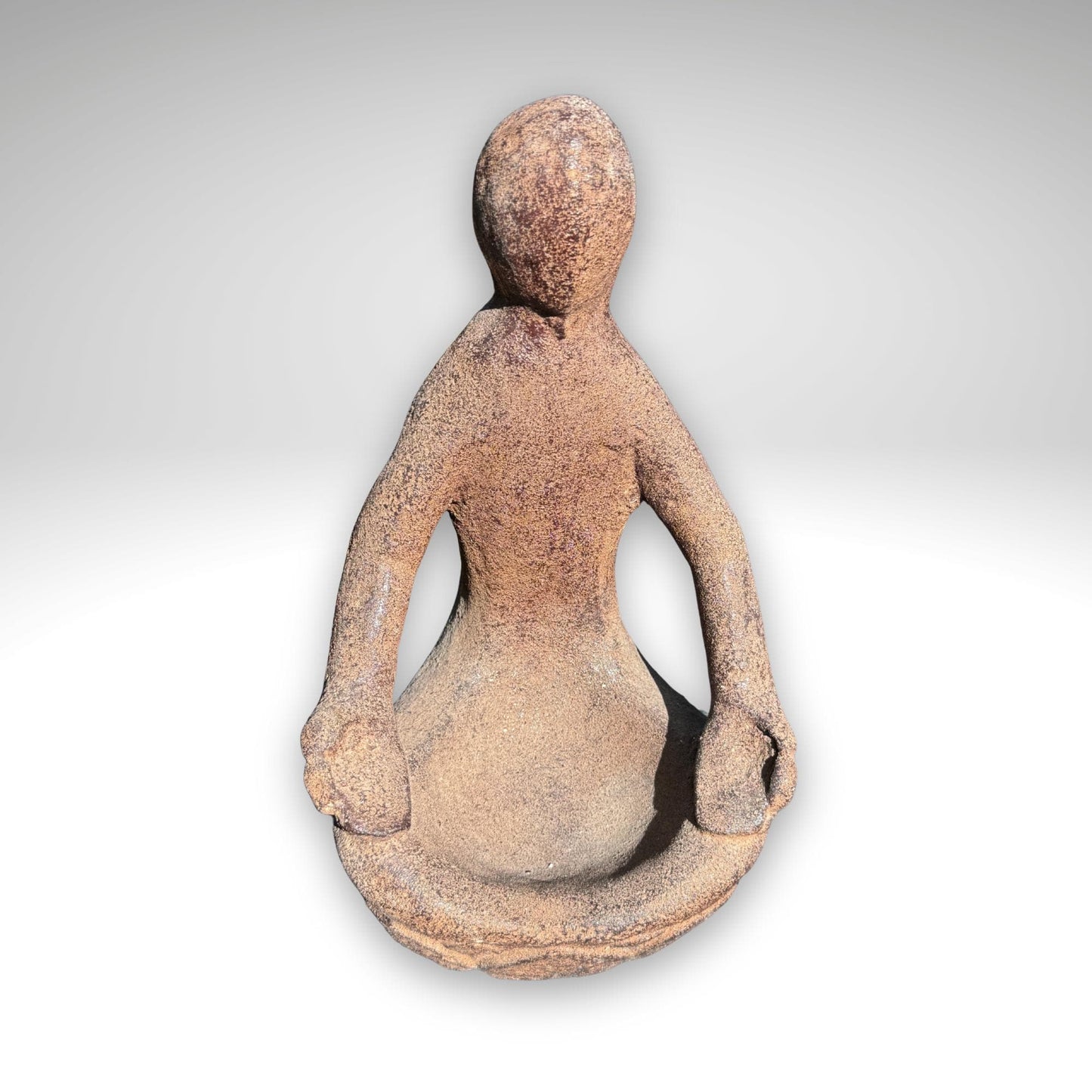 Gaia Goddess Garden Statue: Lava Stone Incense Smudge Dish - Bali Garden Art