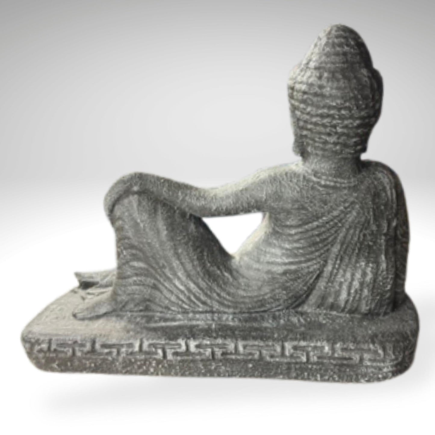 Reclining Nirvana Buddha Statue: Handcrafted Balinese Lava Stone Garden Decor