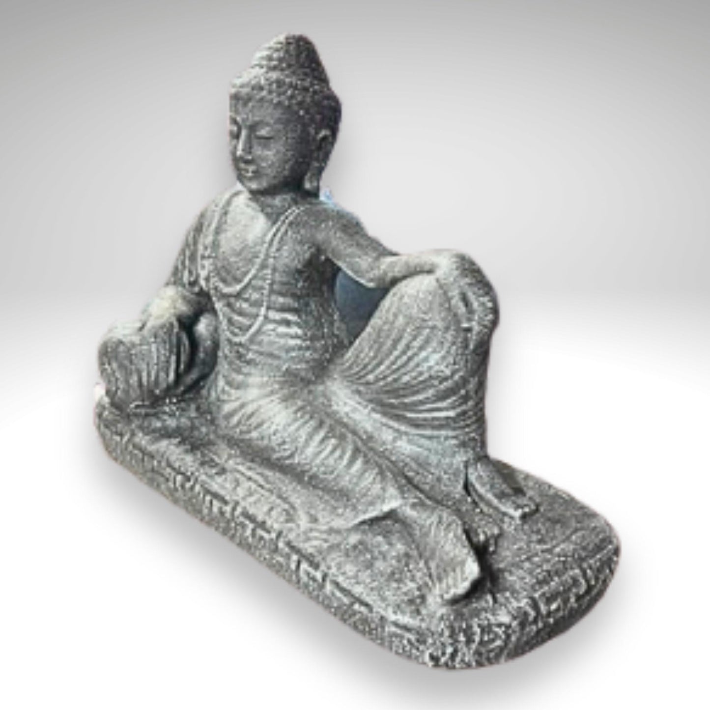Reclining Nirvana Buddha Statue: Handcrafted Balinese Lava Stone Garden Decor