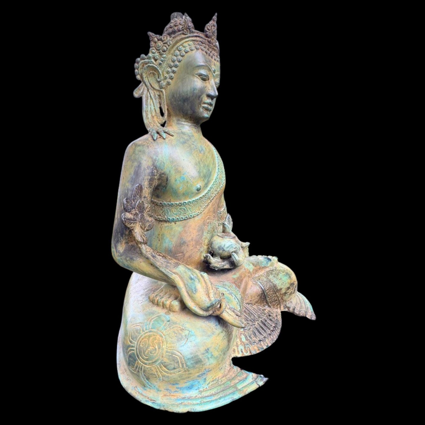 Bronze Medicine Buddha Bhaisajyaguru Statue Handmade Lost Wax Cast sculpture Balinese Art