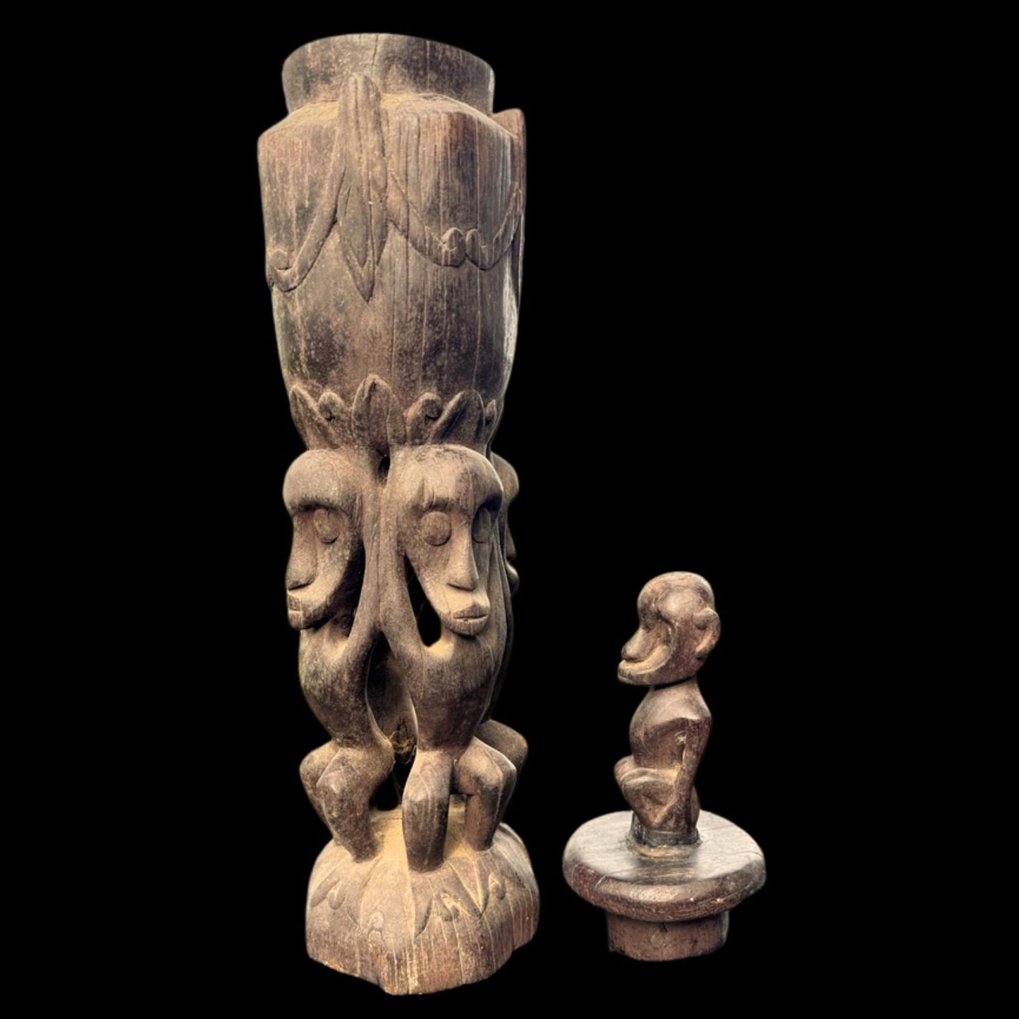 Indonesian Ancestor Carved Wood Fetish Statue, Human Figure, Tribal Art Carving, Timor Indonesia