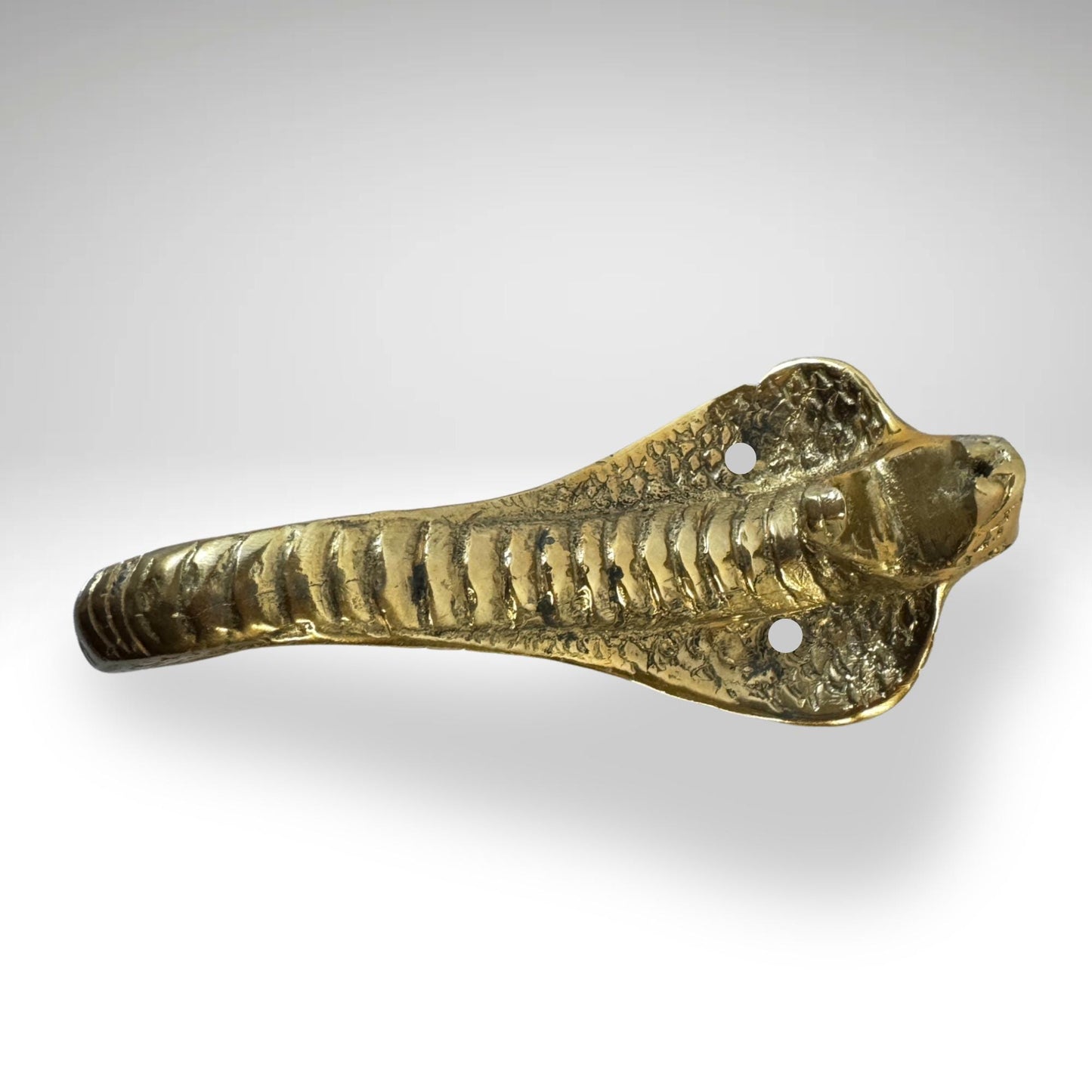 Bronze Cobra Knob: Snake Cabinet Pull Solid Metal Handle lost wax cast