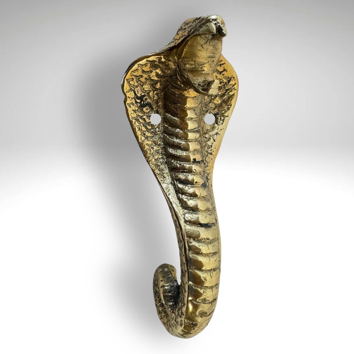 Bronze Cobra Knob: Snake Cabinet Pull Solid Metal Handle lost wax cast