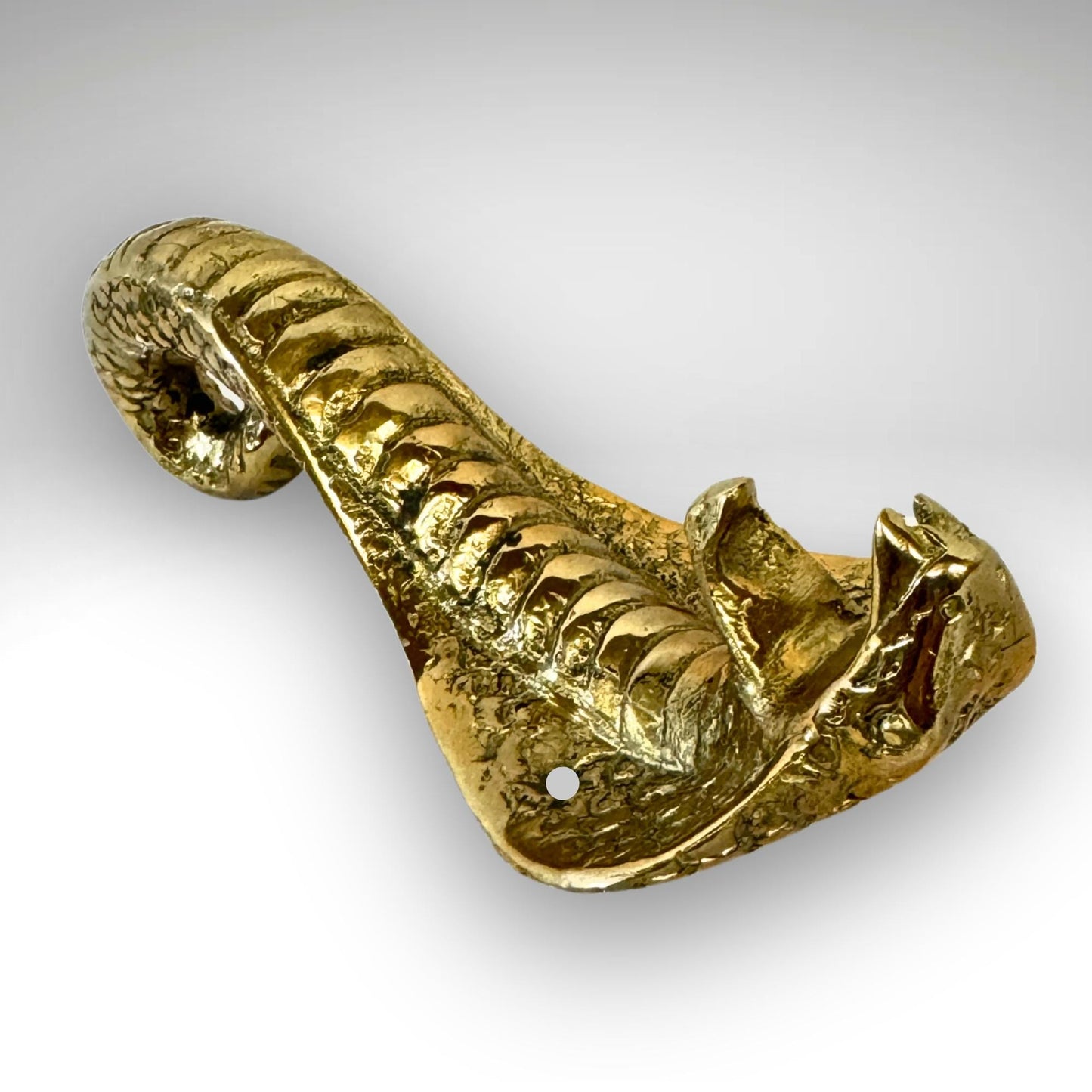 Bronze Cobra Knob: Snake Cabinet Pull Solid Metal Handle lost wax cast