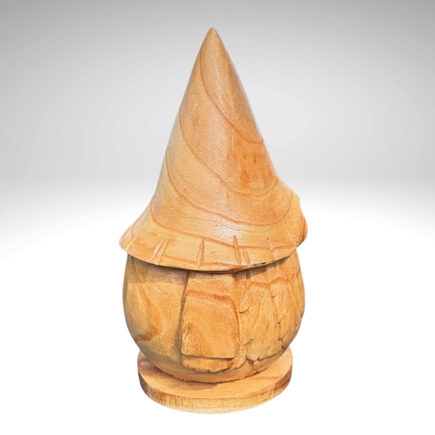 Garden Gnome Hand Carved Wood Bird house: Rustic Garden decor