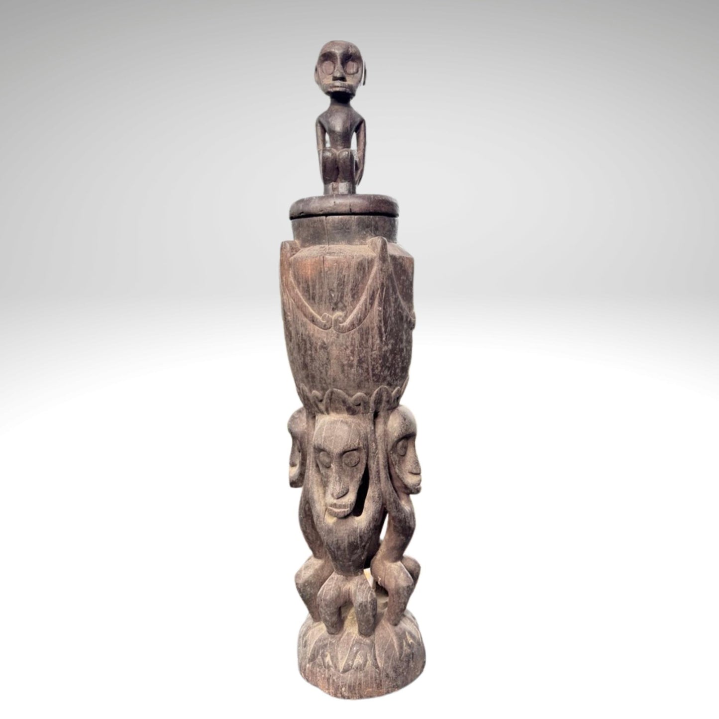 Indonesian Ancestor Carved Wood Fetish Statue, Human Figure, Tribal Art Carving, Timor Indonesia