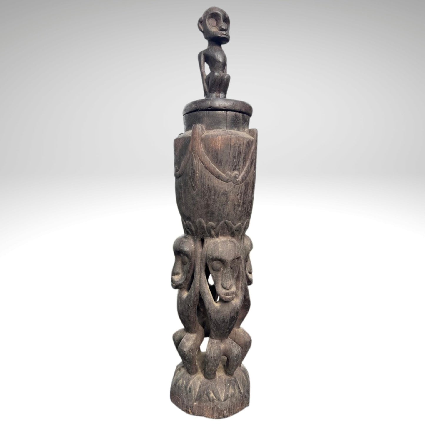 Indonesian Ancestor Carved Wood Fetish Statue, Human Figure, Tribal Art Carving, Timor Indonesia