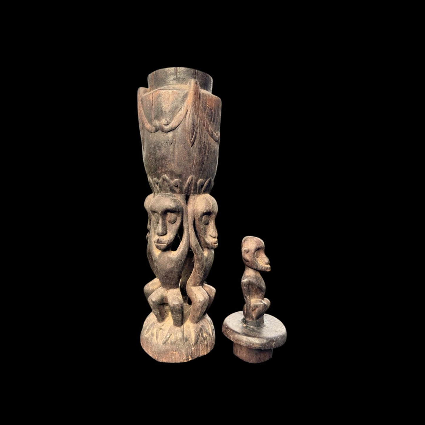 Indonesian Ancestor Carved Wood Fetish Statue, Human Figure, Tribal Art Carving, Timor Indonesia
