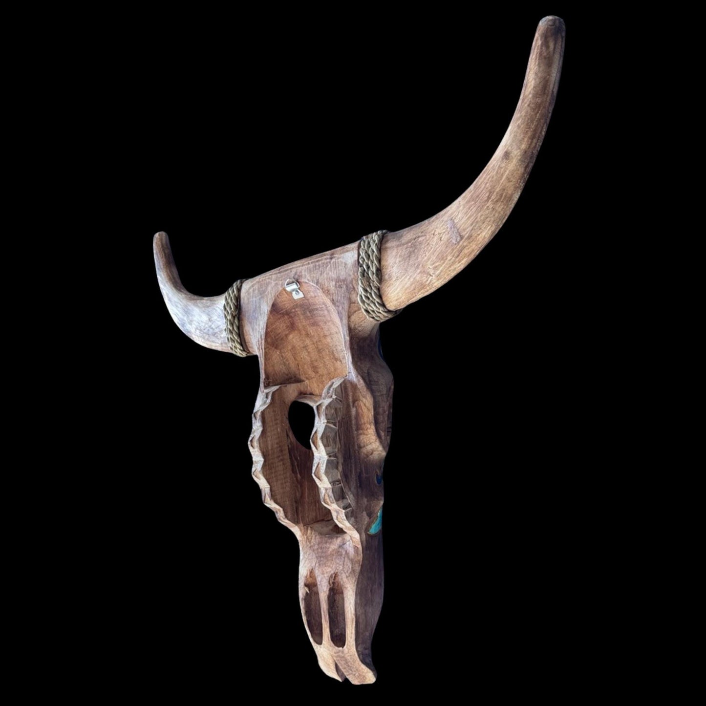 Hand Carved Wood Steer Skull: Faux Taxidermy Wall Mount Vegan Decor