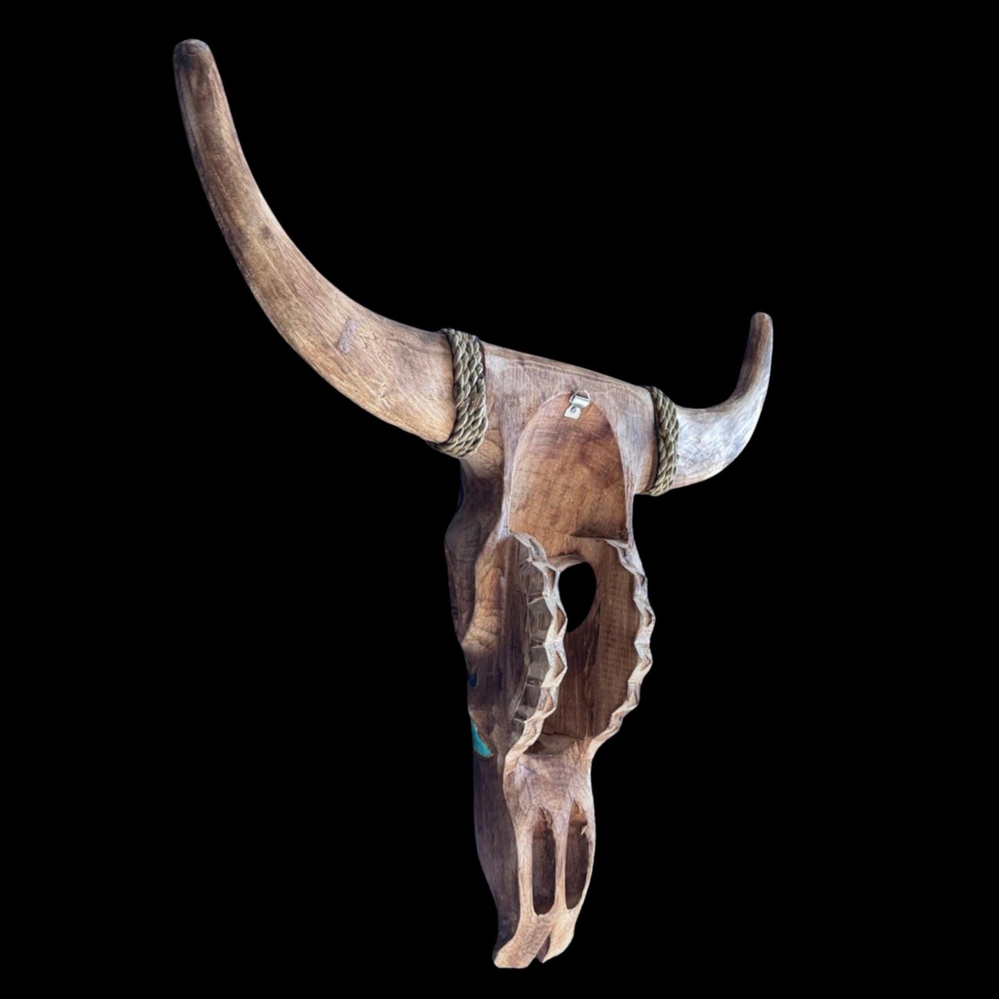 Hand Carved Wood Steer Skull: Faux Taxidermy Wall Mount Vegan Decor