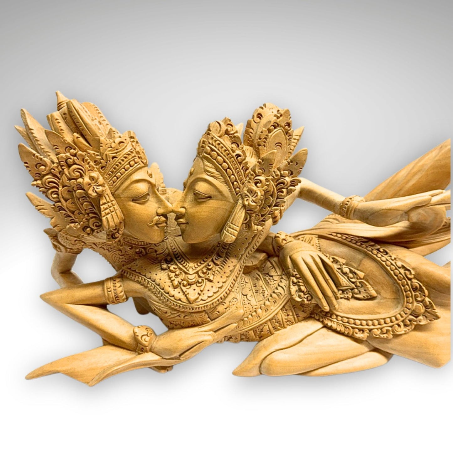 Balinese Rama Sita Lovers Hand Carved Wood Sculpture Bali Art