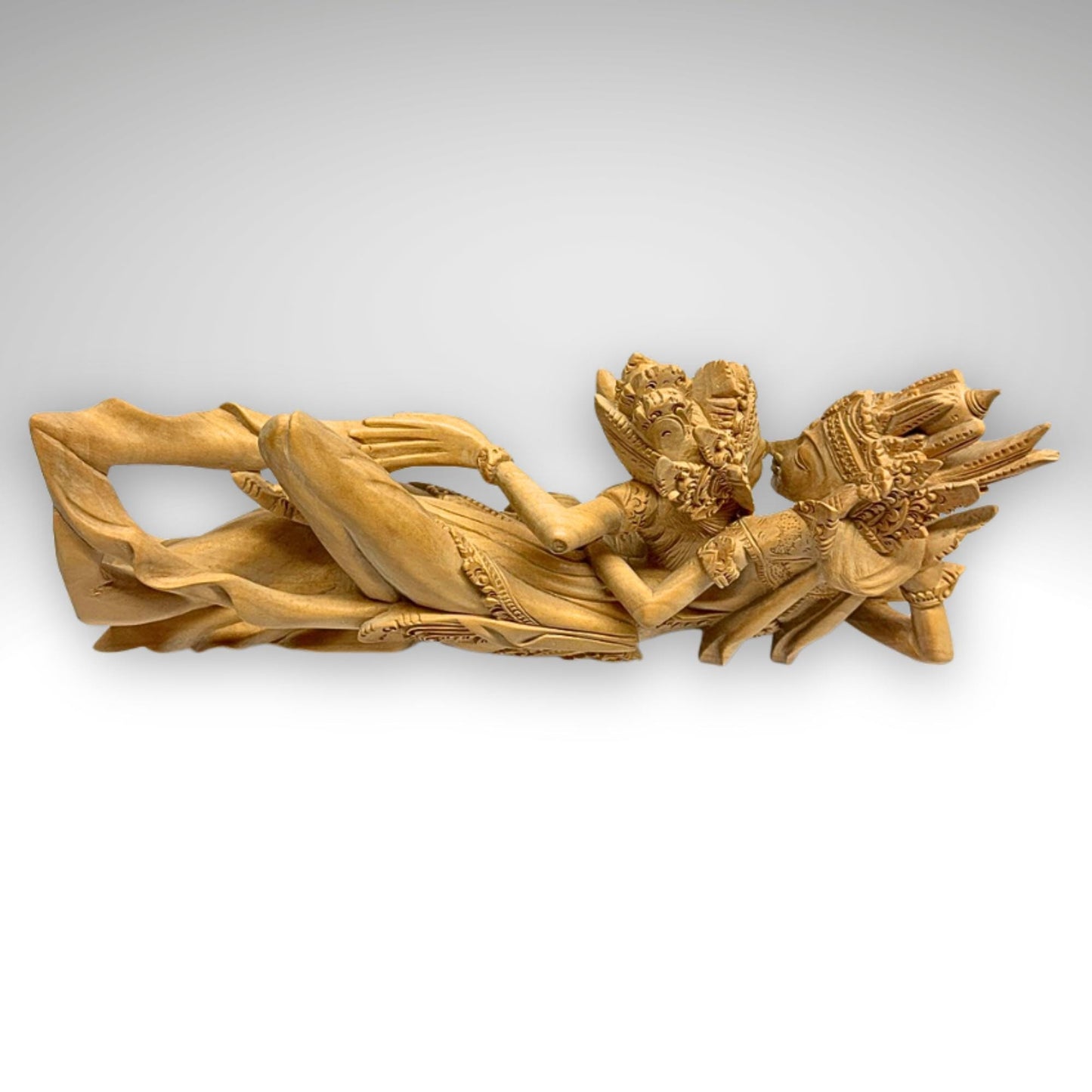 Balinese Rama Sita Lovers Hand Carved Wood Sculpture Bali Art