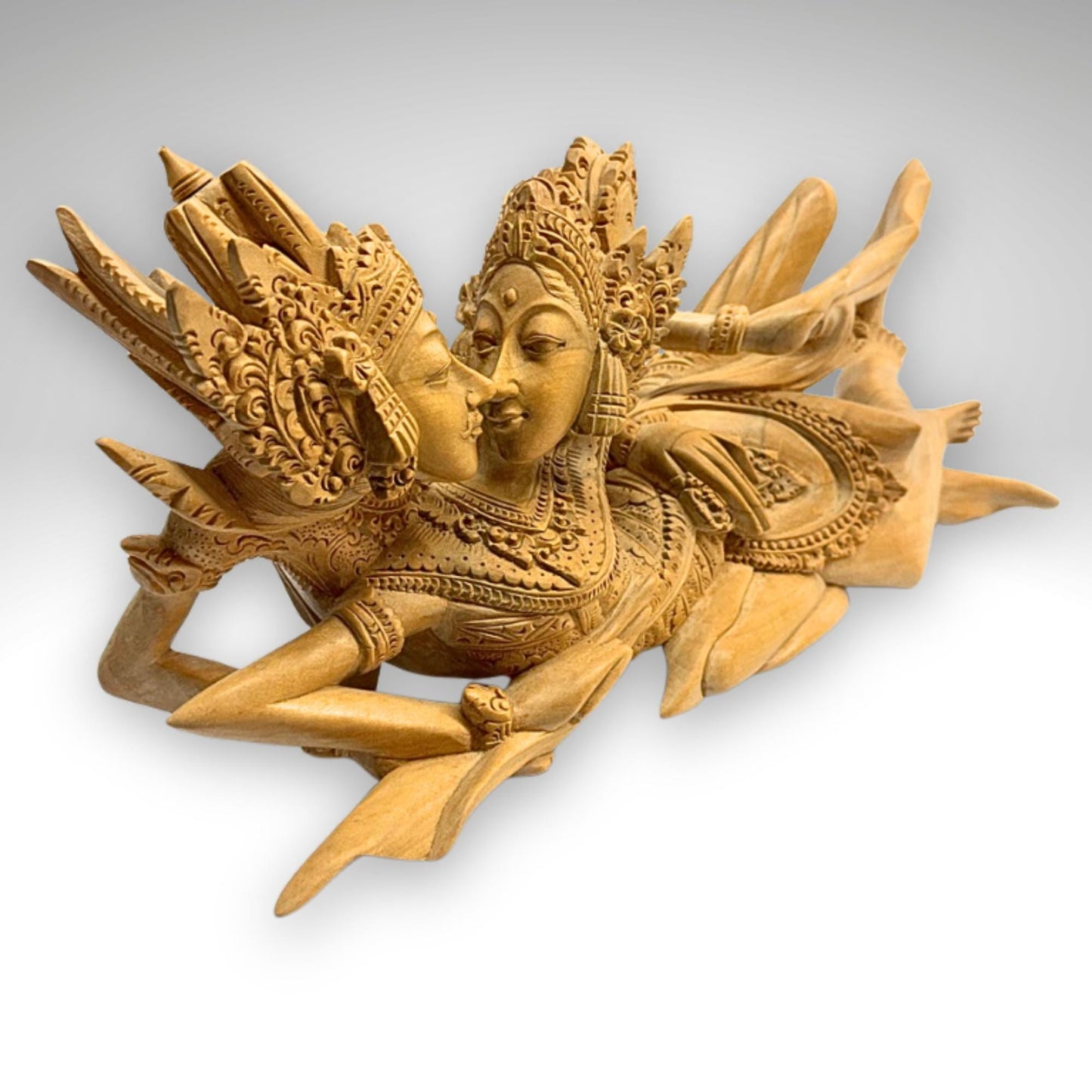 Balinese Rama Sita Lovers Hand Carved Wood Sculpture Bali Art