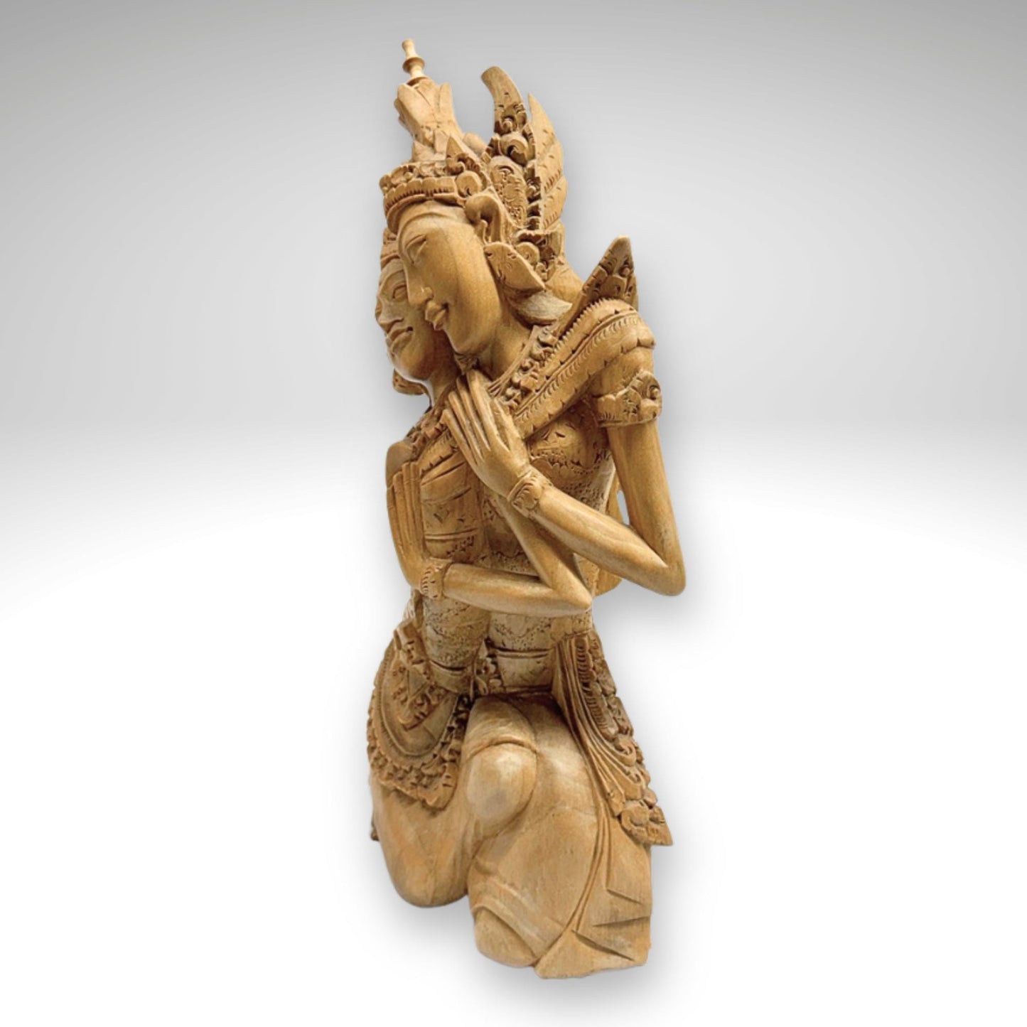 Balinese Rama Sita Love Sculpture Ramayana Myth Bali Art Carved Wood Statue