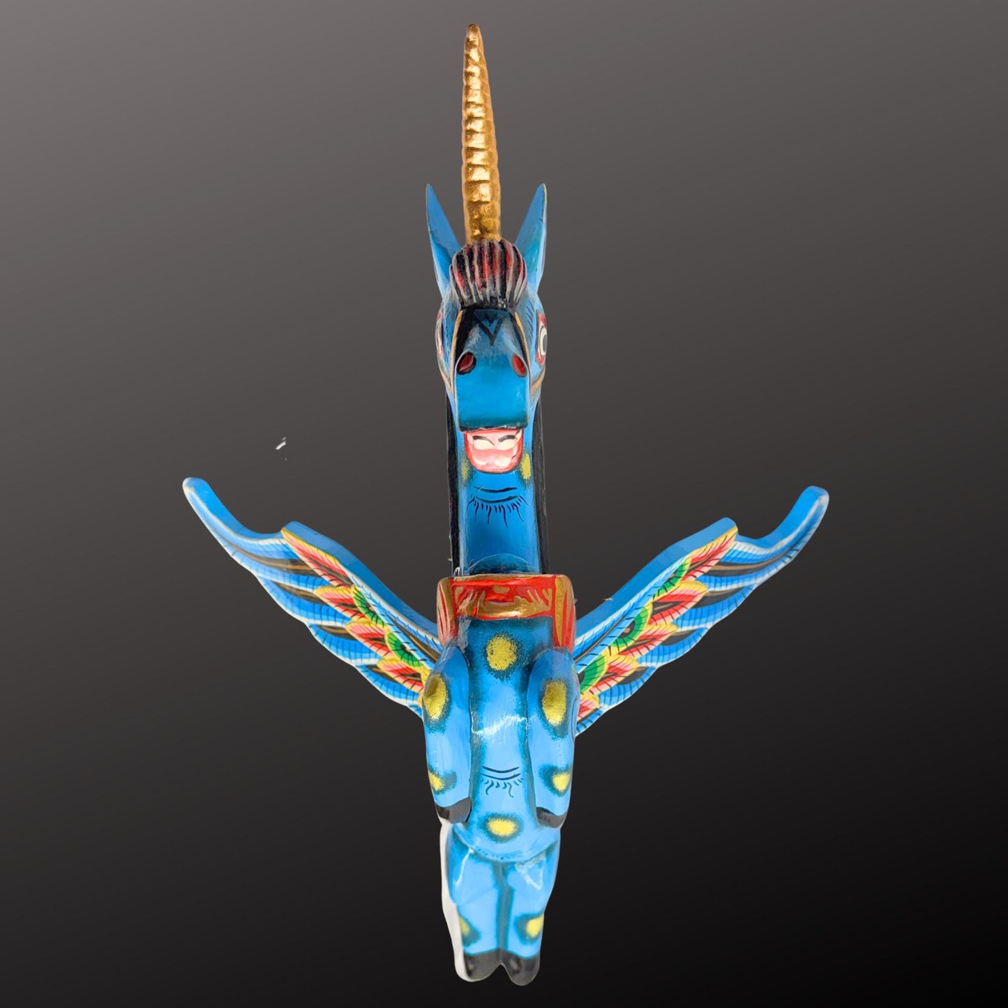Hand Carved Balinese Horse Pegasus Spirit Chaser Mobile: Winged Unicorn Pegahorn Folk Art