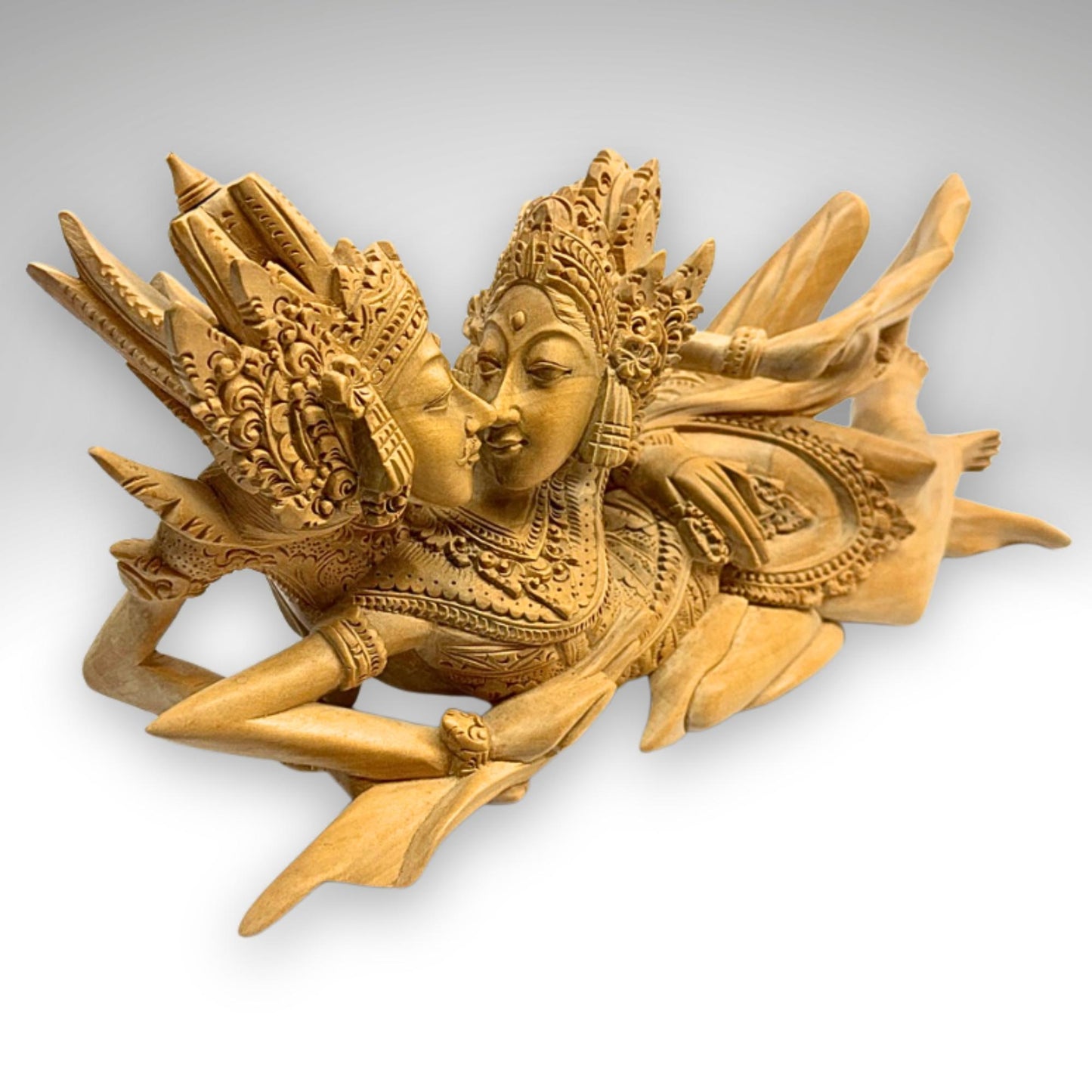 Balinese Rama Sita Lovers Hand Carved Wood Sculpture Bali Art