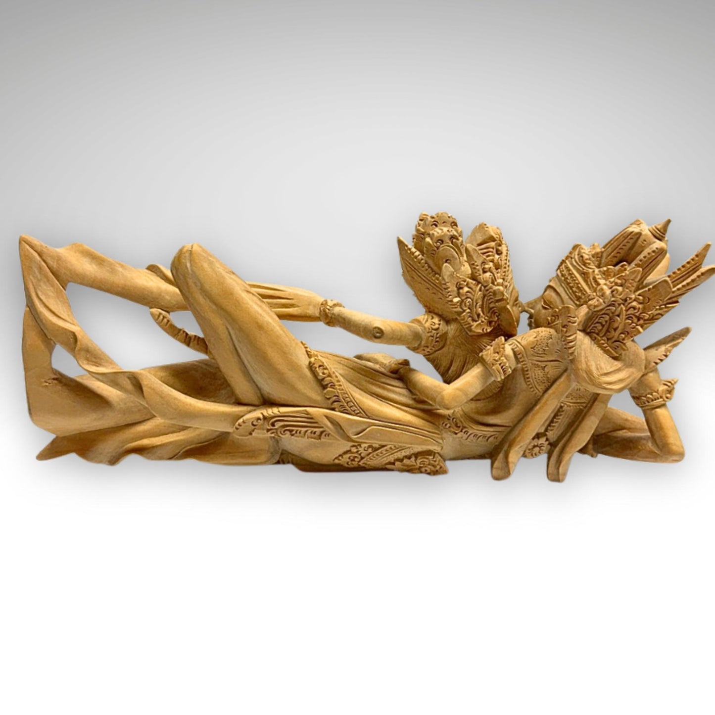 Balinese Rama Sita Lovers Hand Carved Wood Sculpture Bali Art