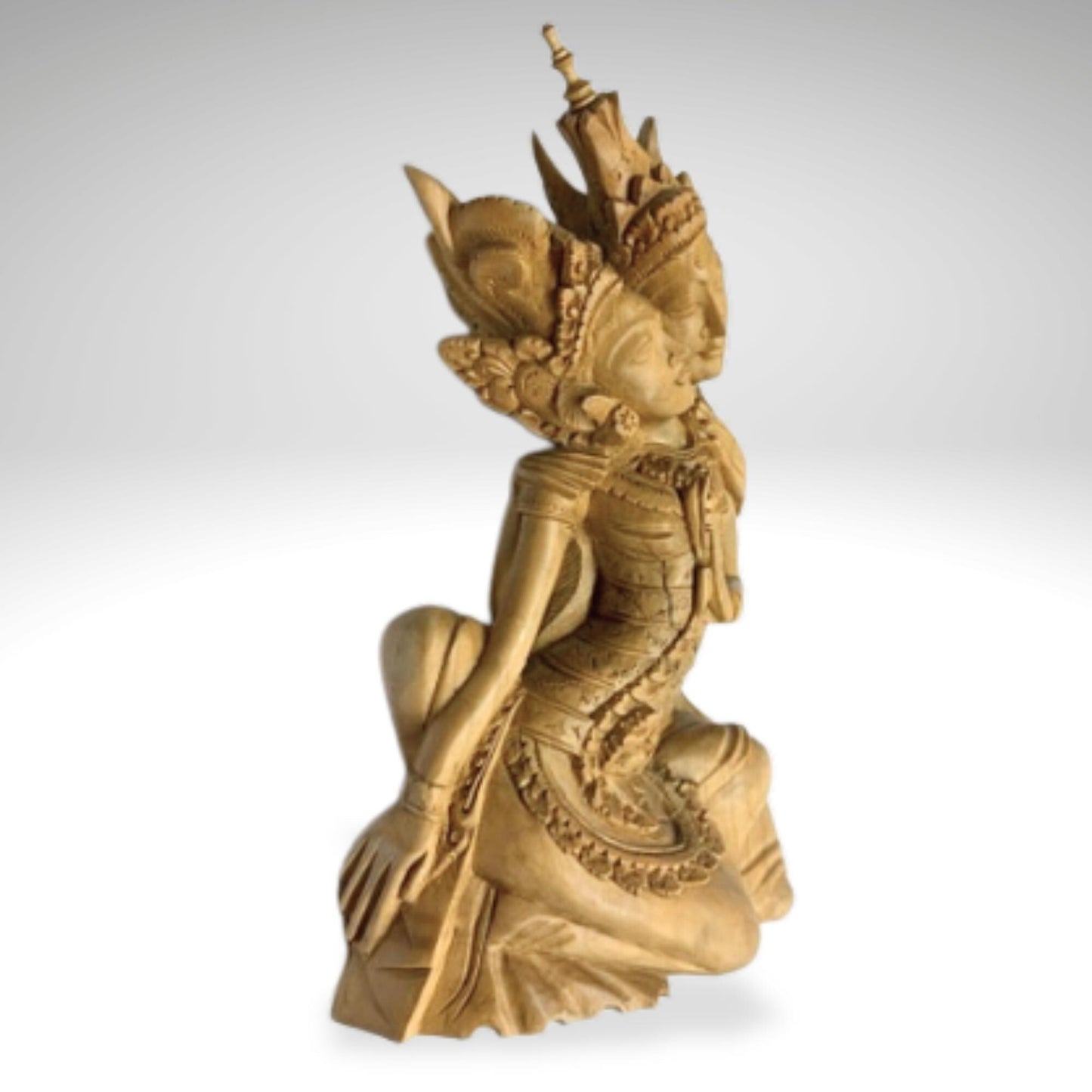 Balinese Rama Sita Love Sculpture Ramayana Myth Bali Art Carved Wood Statue