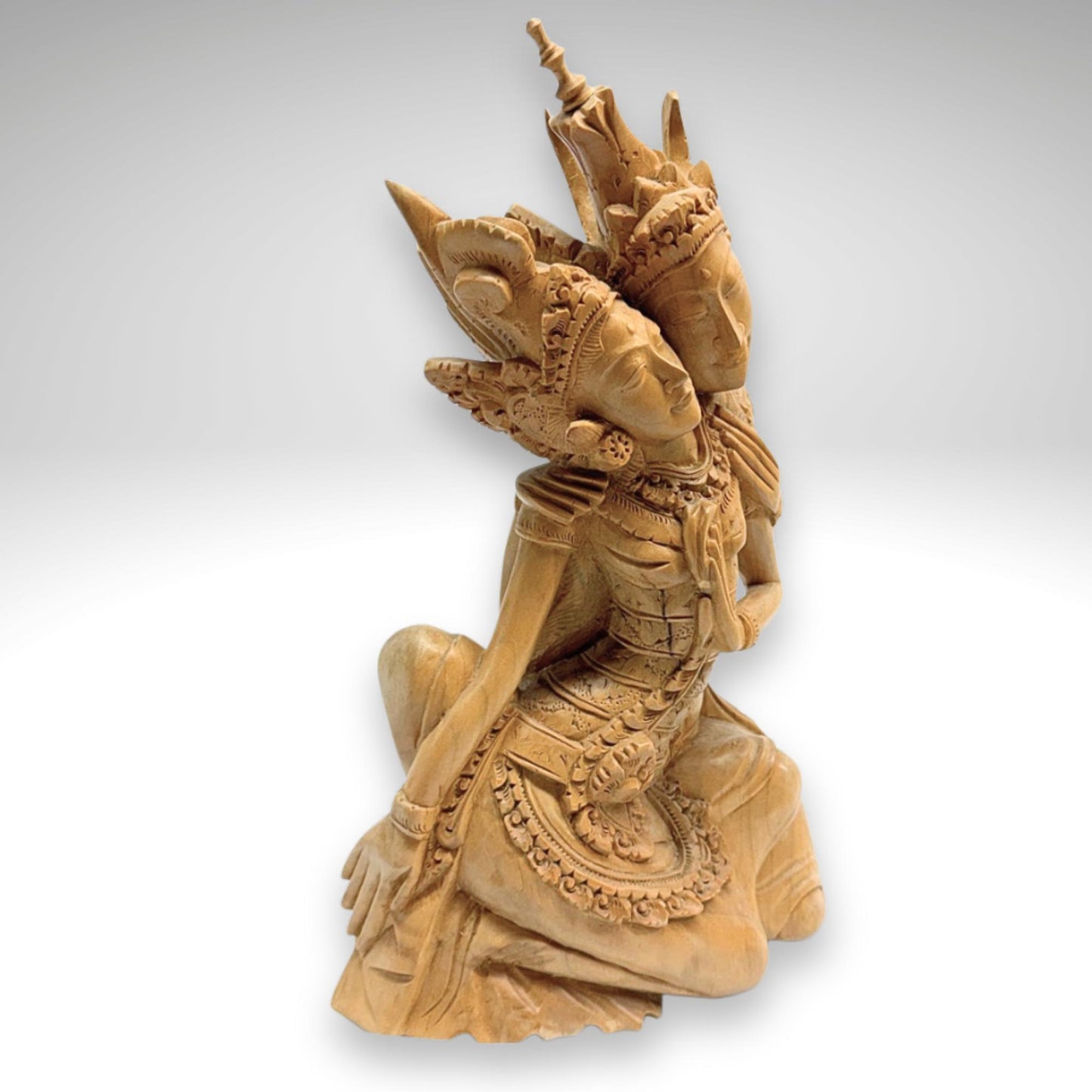 Balinese Rama Sita Love Sculpture Ramayana Myth Bali Art Carved Wood Statue