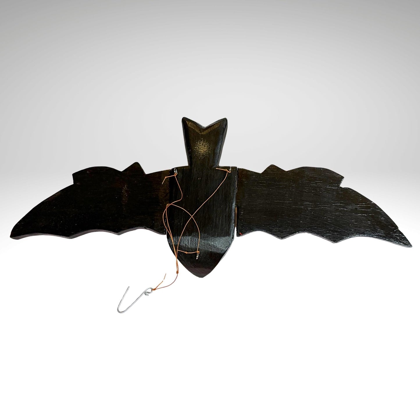 flying Black Bat Mobile Balinese Spirit Chaser hand carved wood Bali Art - Acadia World Traders