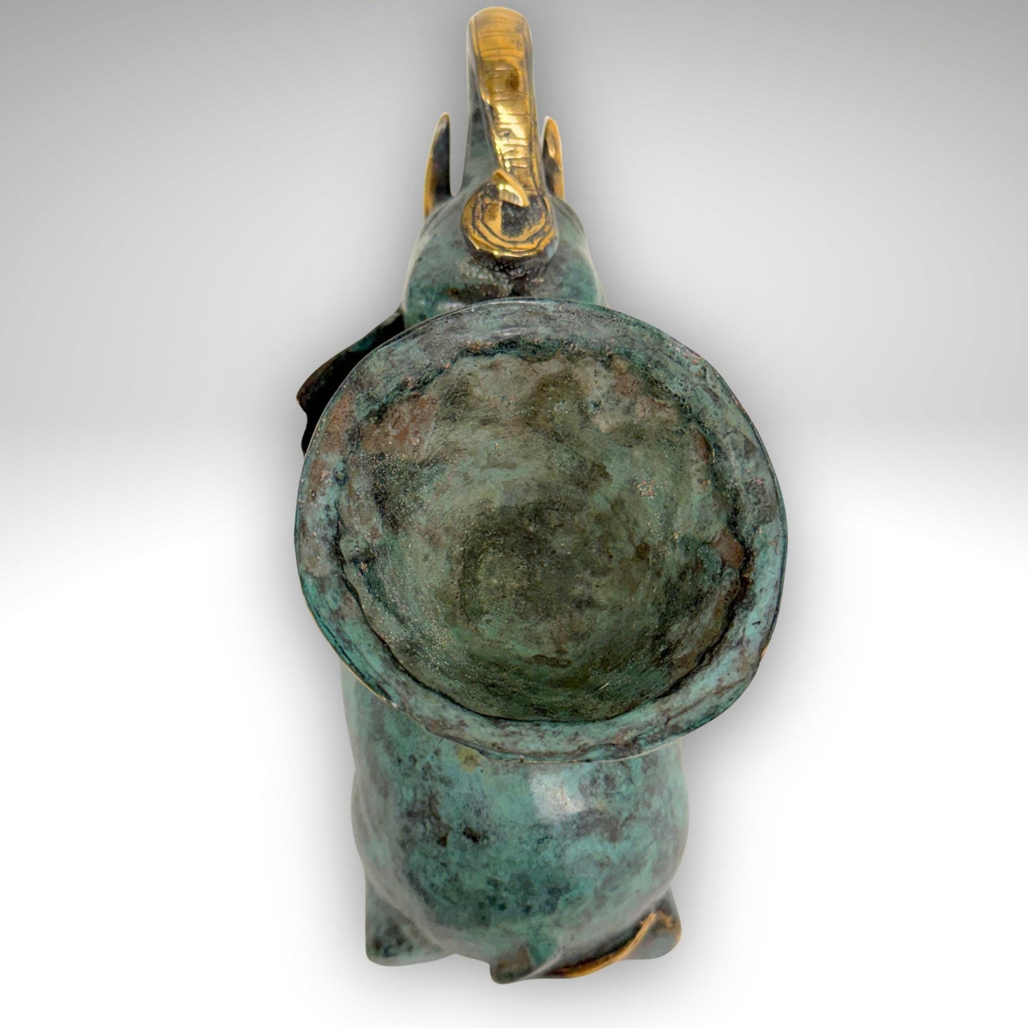 Balinese Bronze Elephant Candle Holder Centerpiece,  Lost Wax Cast Metal Sculpture