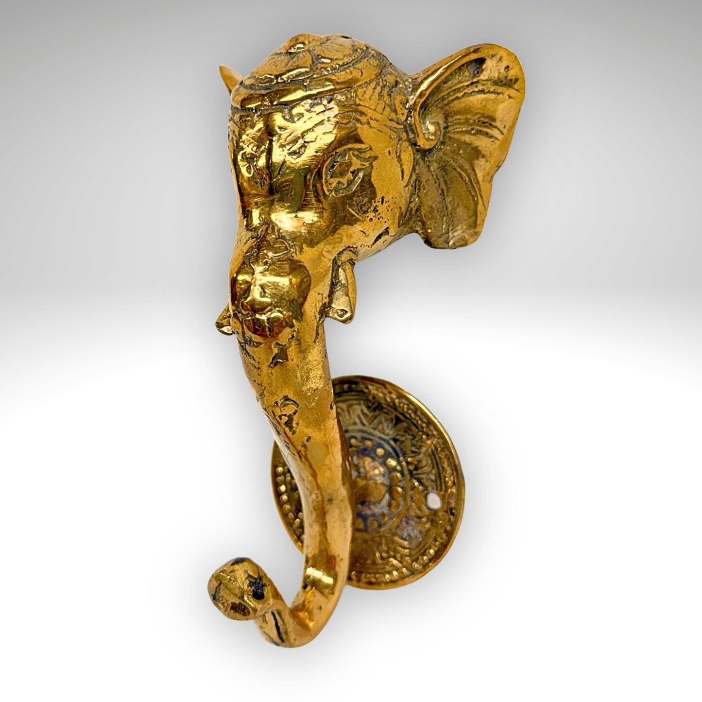 Bronze Ganesha Elephant Wall Hook: Decorative Coat Hook, Balinese Art,