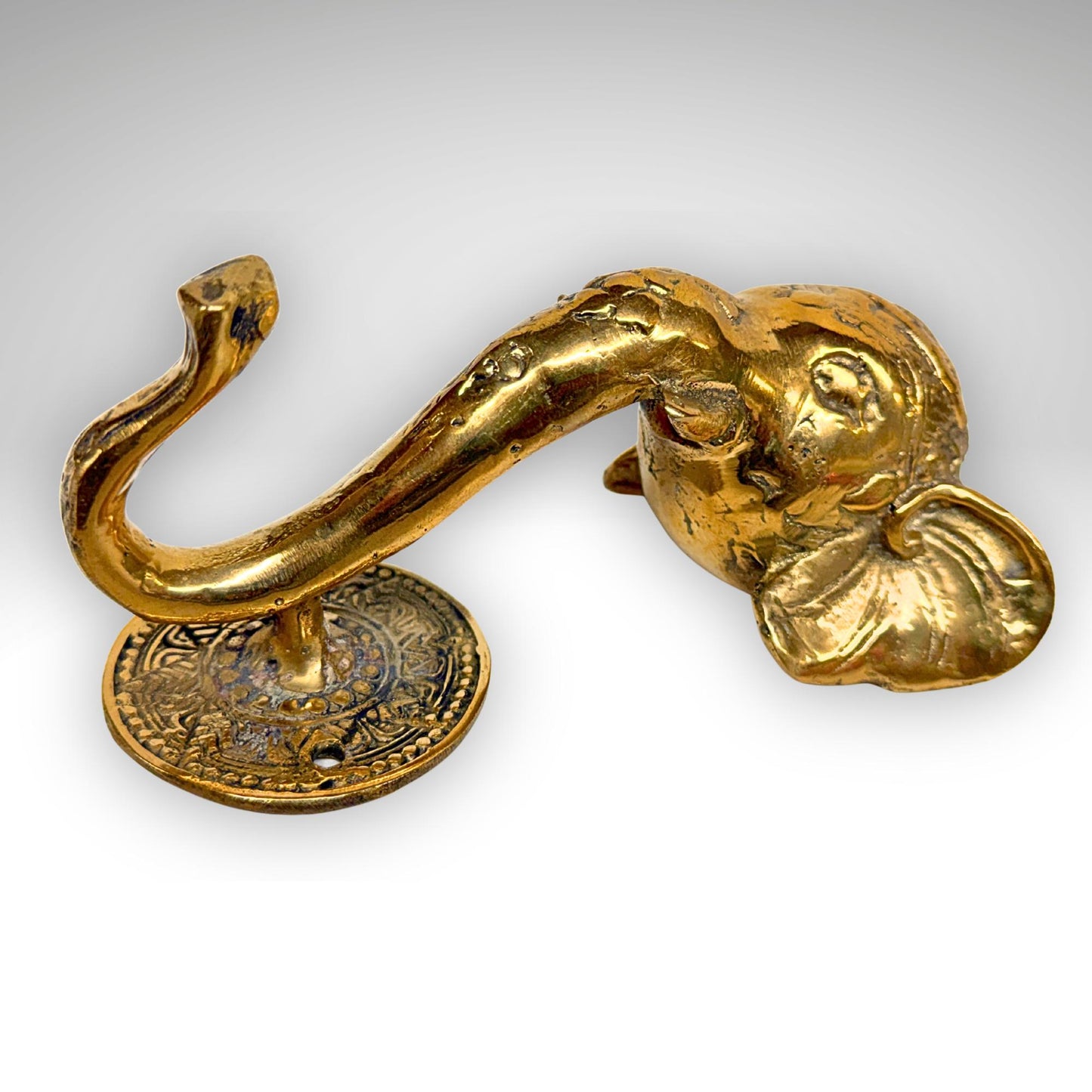Bronze Ganesha Elephant Wall Hook: Decorative Coat Hook, Balinese Art,