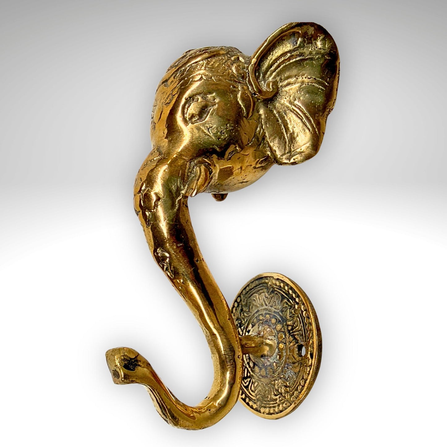 Bronze Ganesha Elephant Wall Hook: Decorative Coat Hook, Balinese Art,