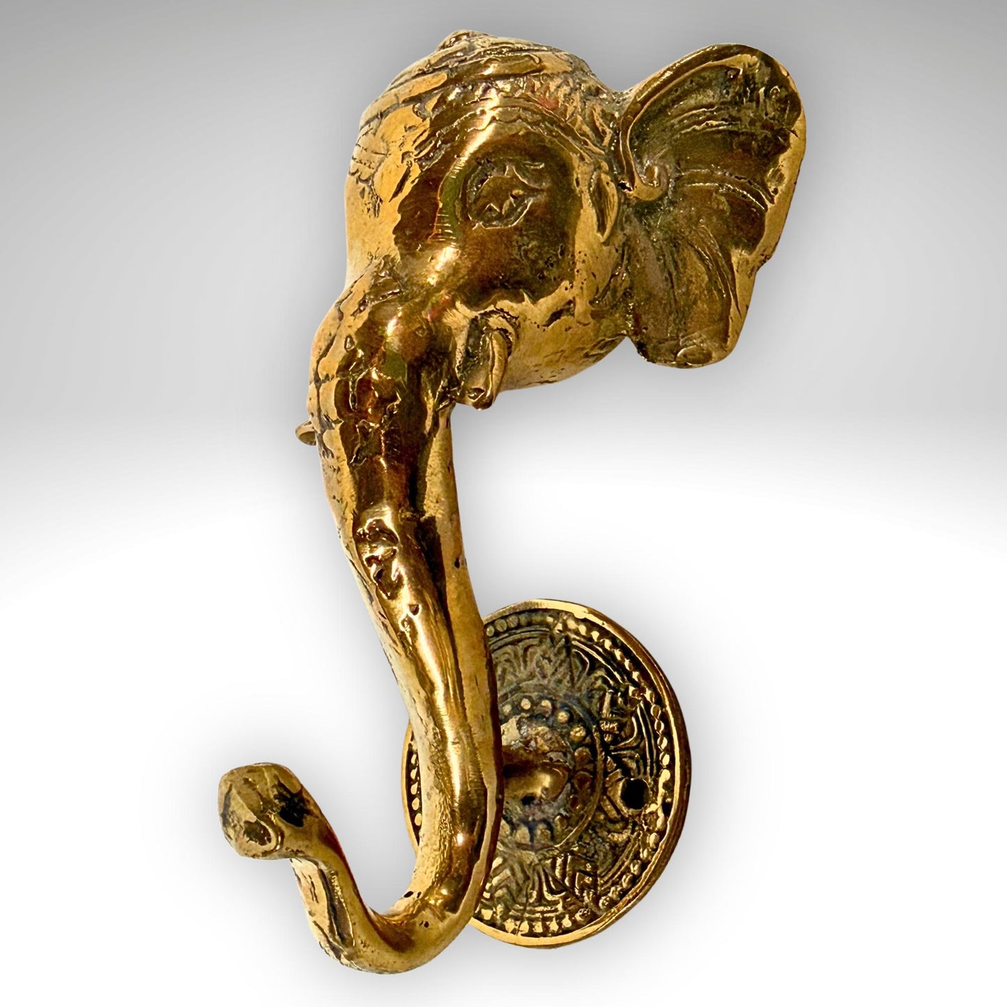 Bronze Ganesha Elephant Wall Hook: Decorative Coat Hook, Balinese Art,