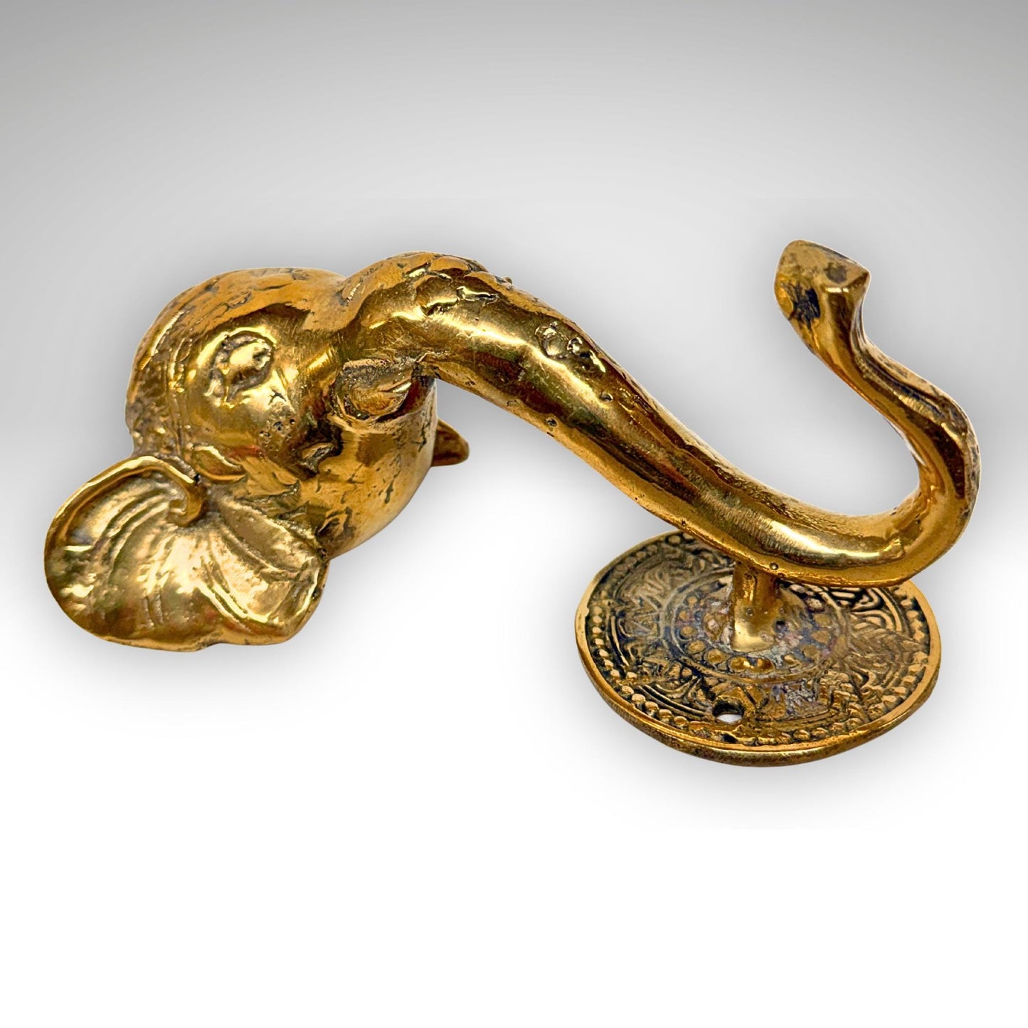 Bronze Ganesha Elephant Wall Hook: Decorative Coat Hook, Balinese Art,