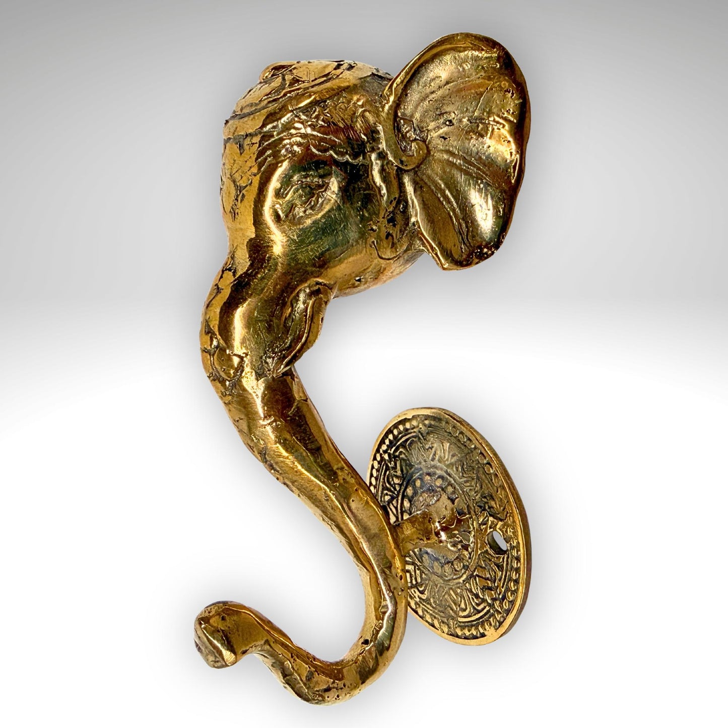 Bronze Ganesha Elephant Wall Hook: Decorative Coat Hook, Balinese Art,