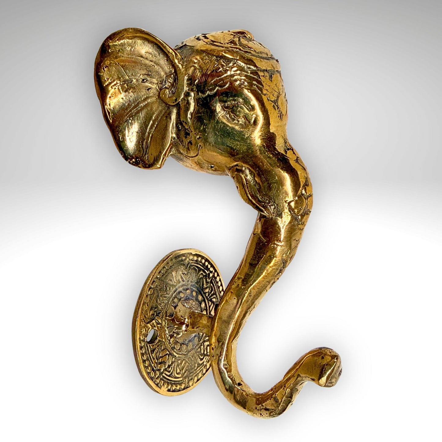 Bronze Ganesha Elephant Wall Hook: Decorative Coat Hook, Balinese Art,